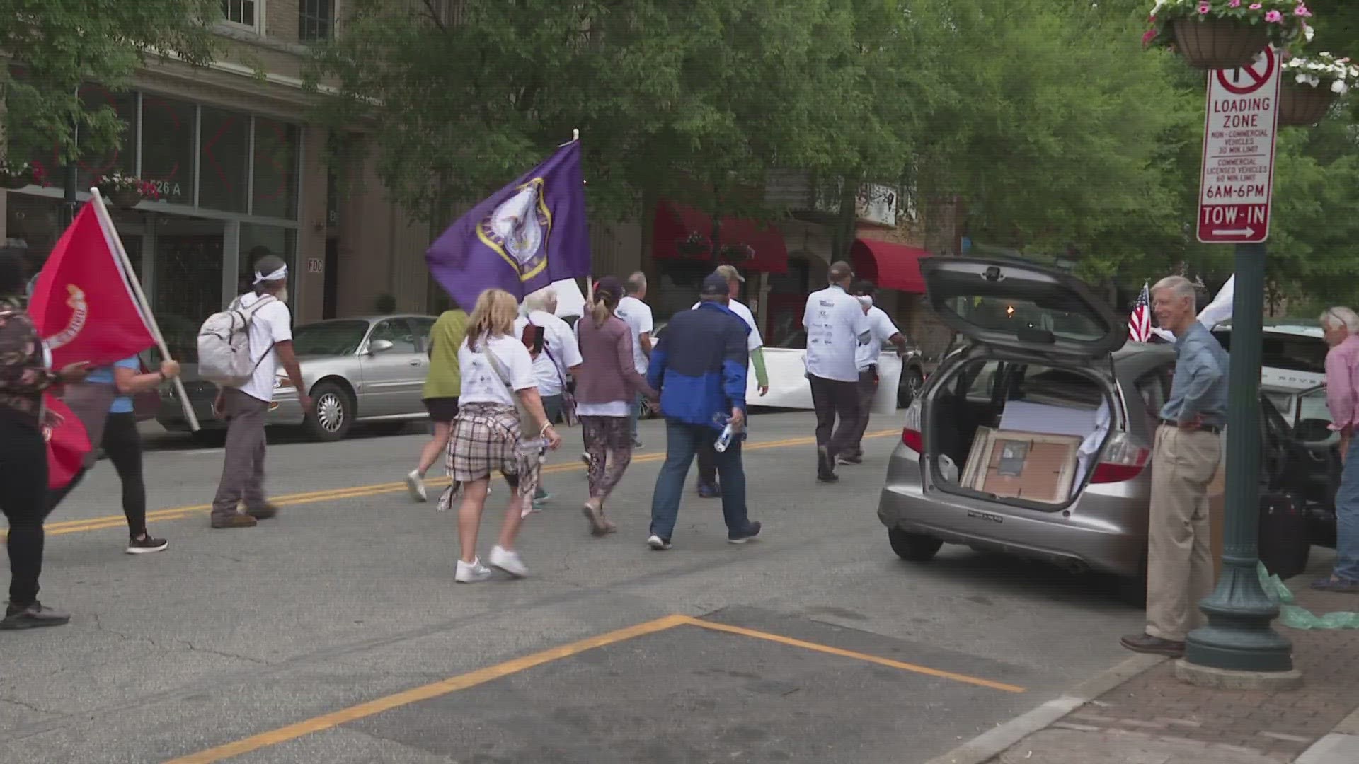 Veterans Walk held its inaugural walk in downtown Greensboro to raise awareness about veteran suicides, PTSD and treatments.