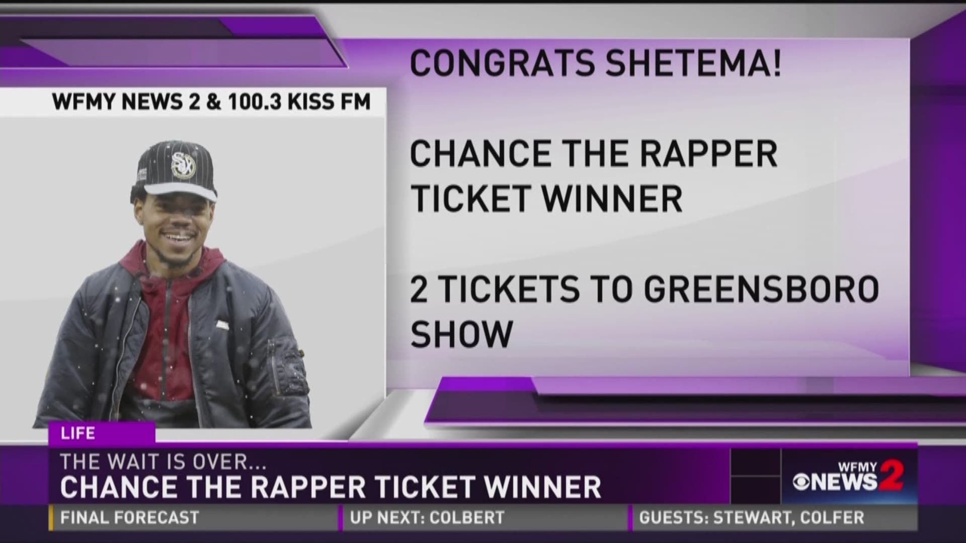 Winner of Tickets for Chance the Rapper