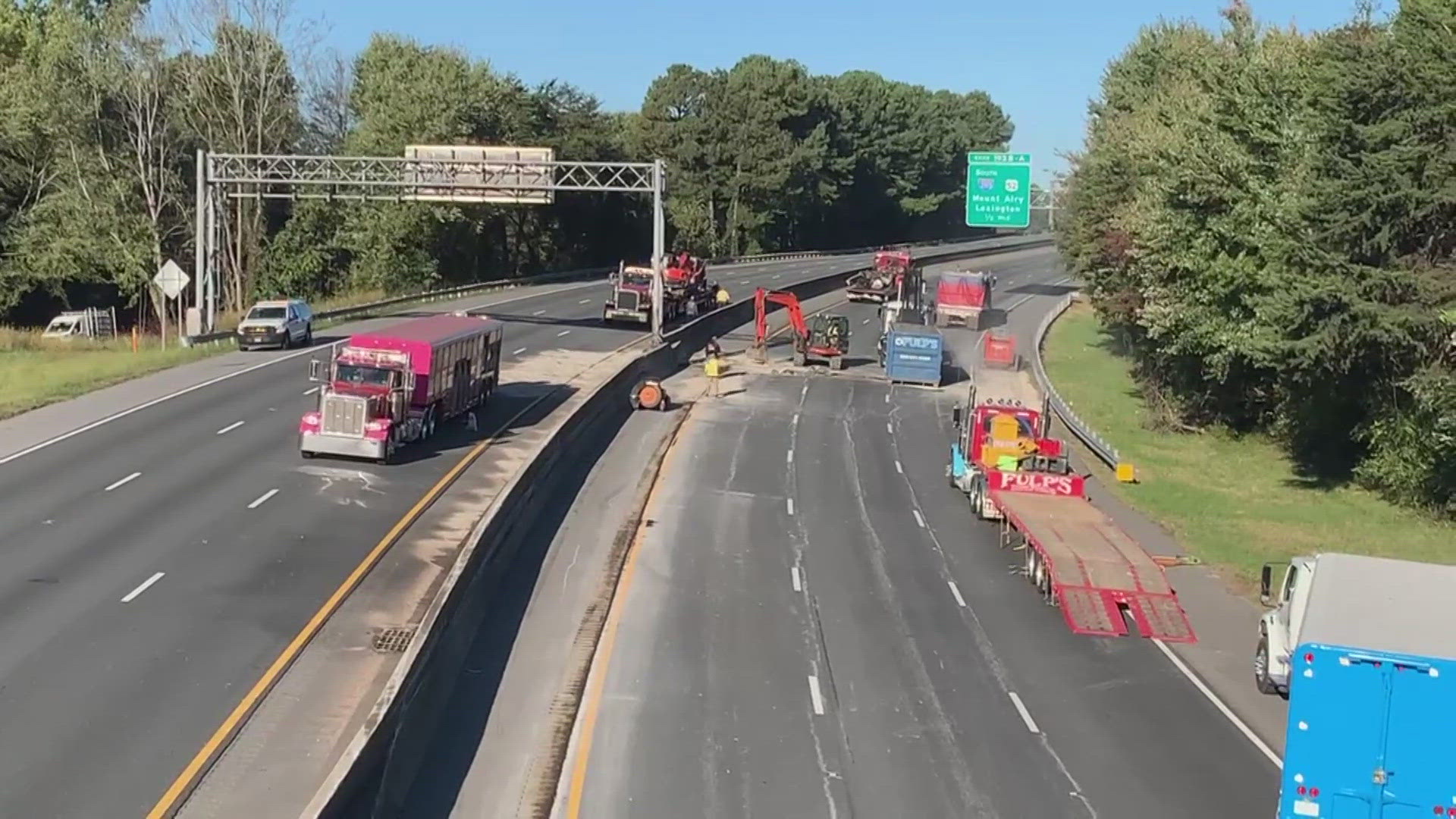 WSPD Communications said a tractor-trailer spilled diesel into lanes.