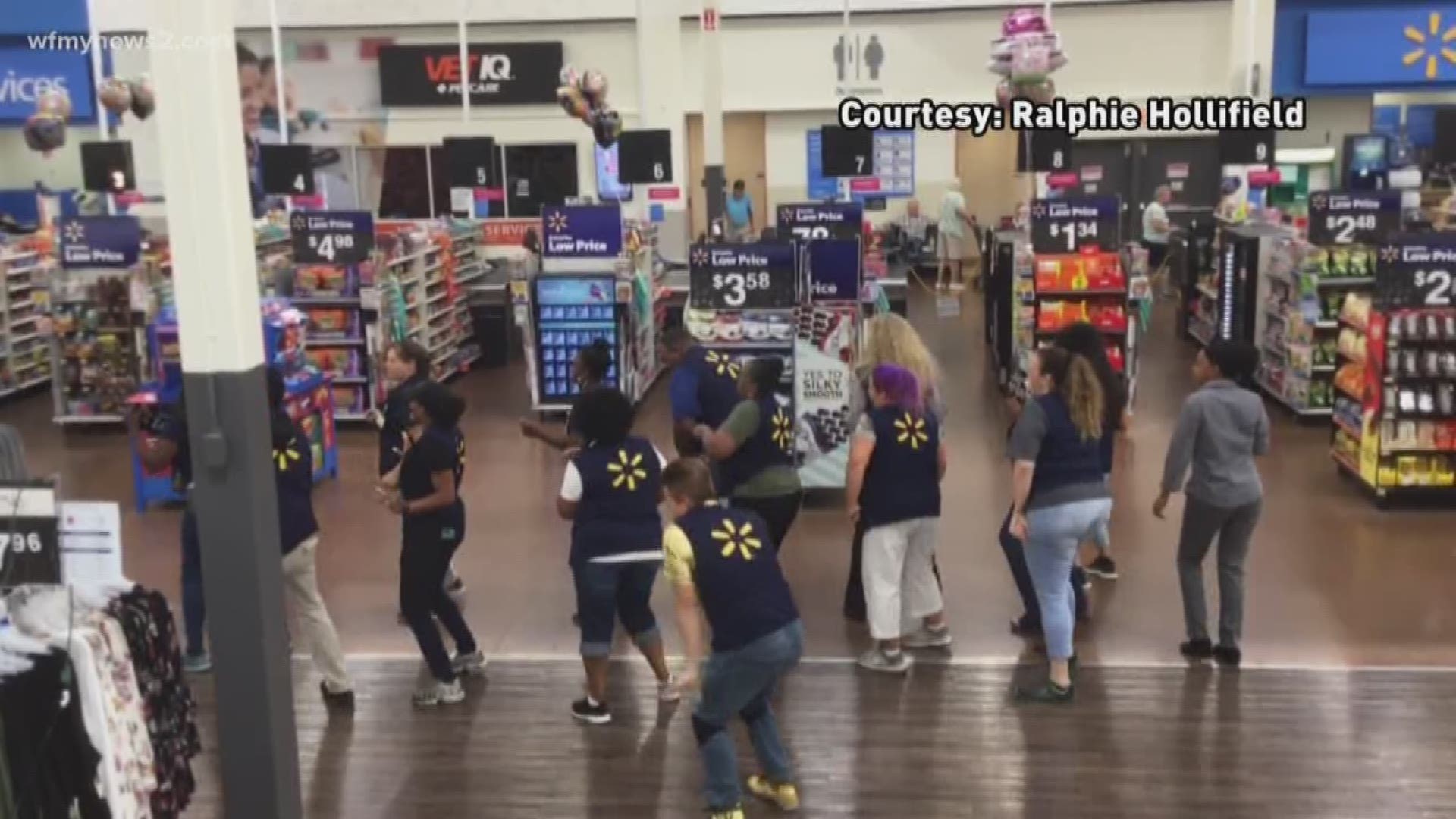 Some triad Walmart workers have dancing skills. They busted a move for the Walmart Shuffle Challenge, and the video went viral. One of the workers has some dance experience.