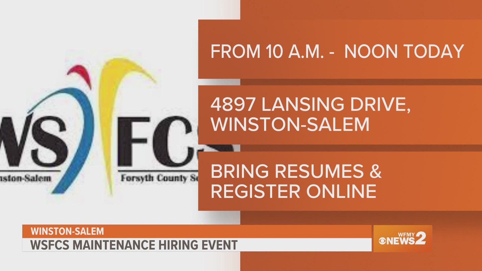 The event will be held at the maintenance training center on Lansing Drive in Winston-Salem.