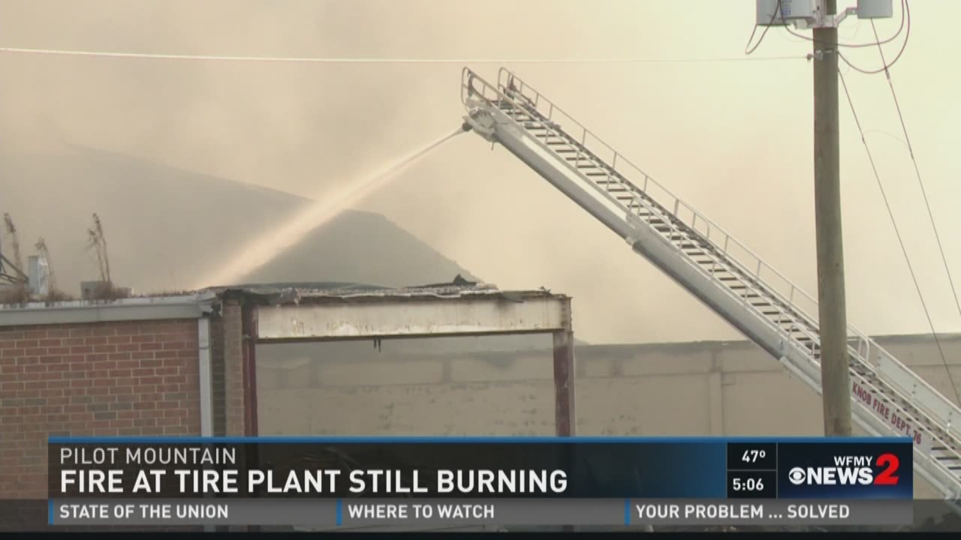 Fire At Tire Plant Still Burning