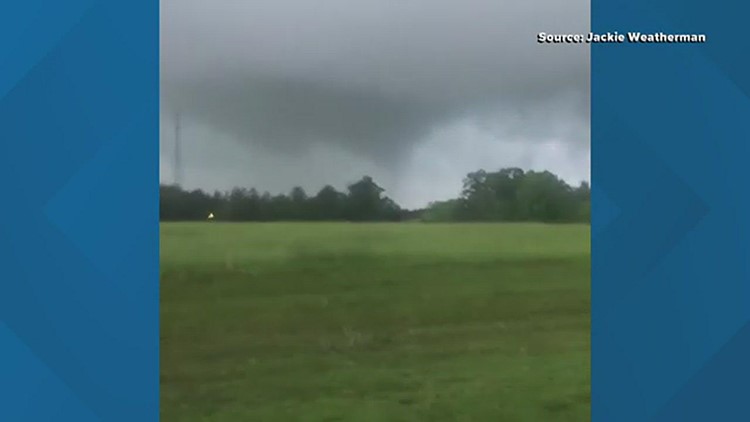 Viewer video shows storm system that caused a tornado in Wentworth