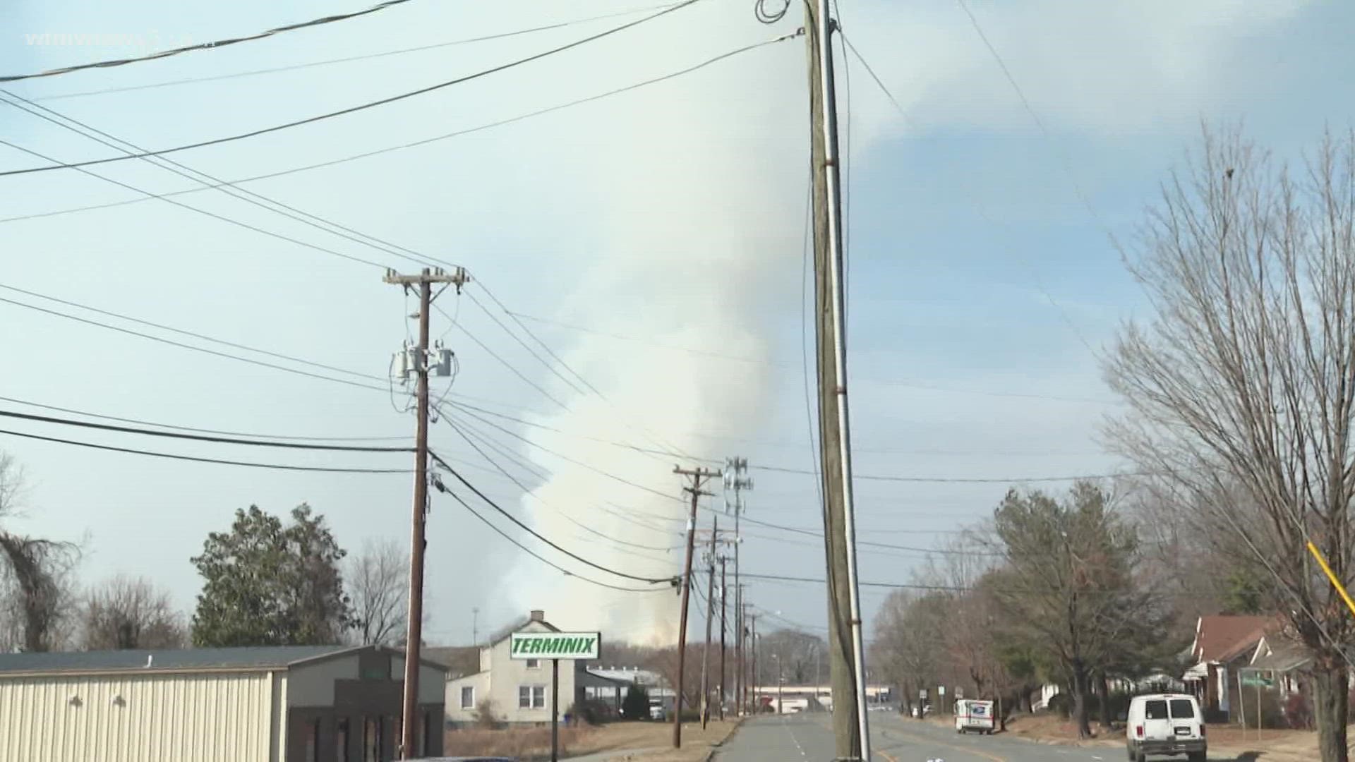 Fire crews used helicopters and drones to get a better look at what's going on inside the facility.