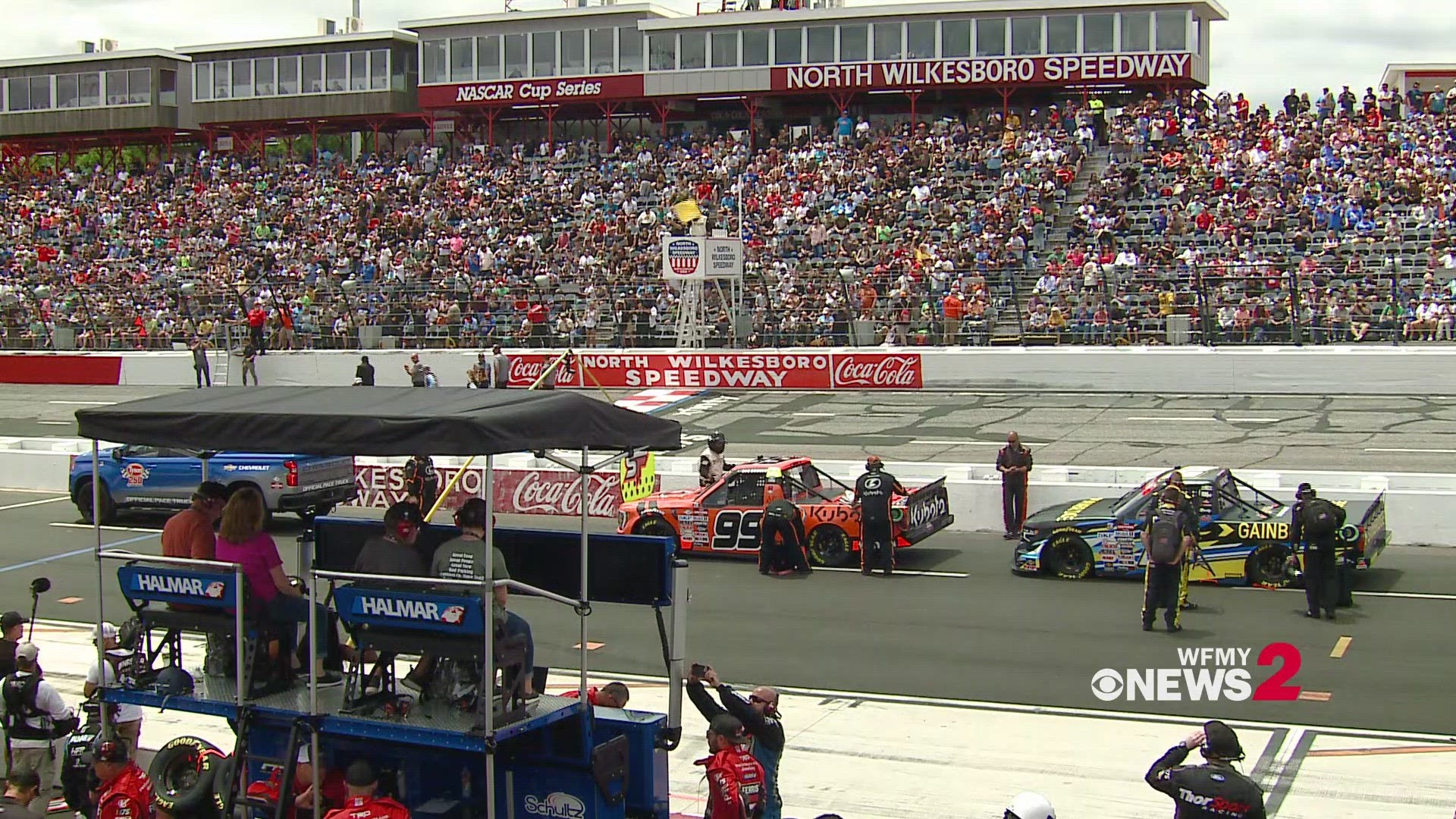 Fans at North Wilkesboro Speedway for NASCAR Trucks Series Race