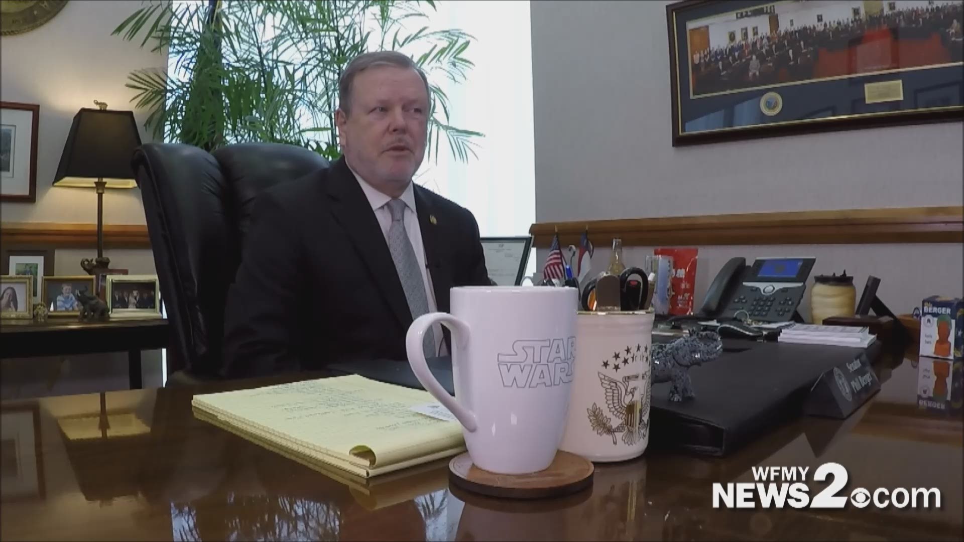 Talking about a myriad of issues, NC Senate leader Phil Berger talked to WFMY News 2's Alma McCarty in his Raleigh office.