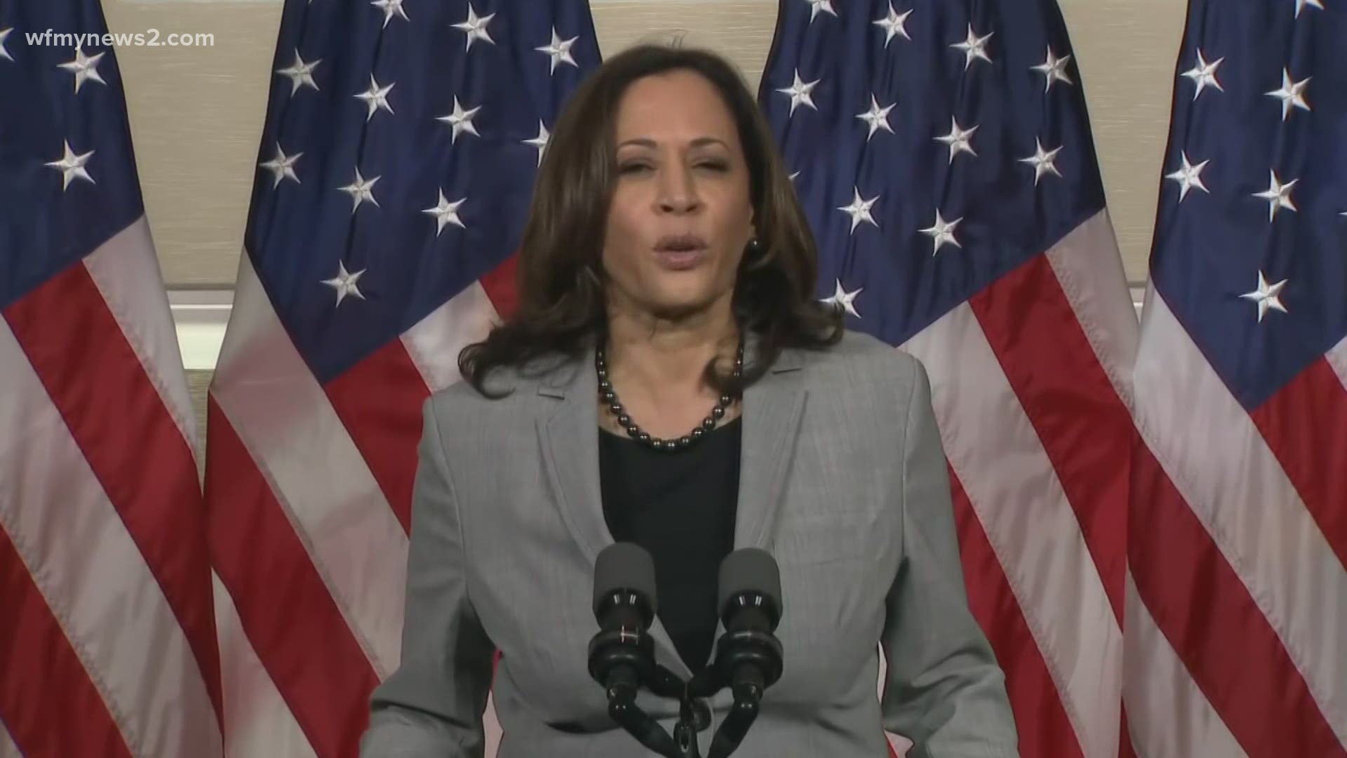 Candidate Kamala Harris was in Raleigh to talk after President Trump's supreme court nominee.