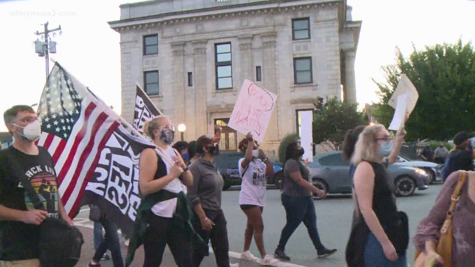 Protesters say they won't stop until the statute comes down. They also protested the Breonna Taylor case.