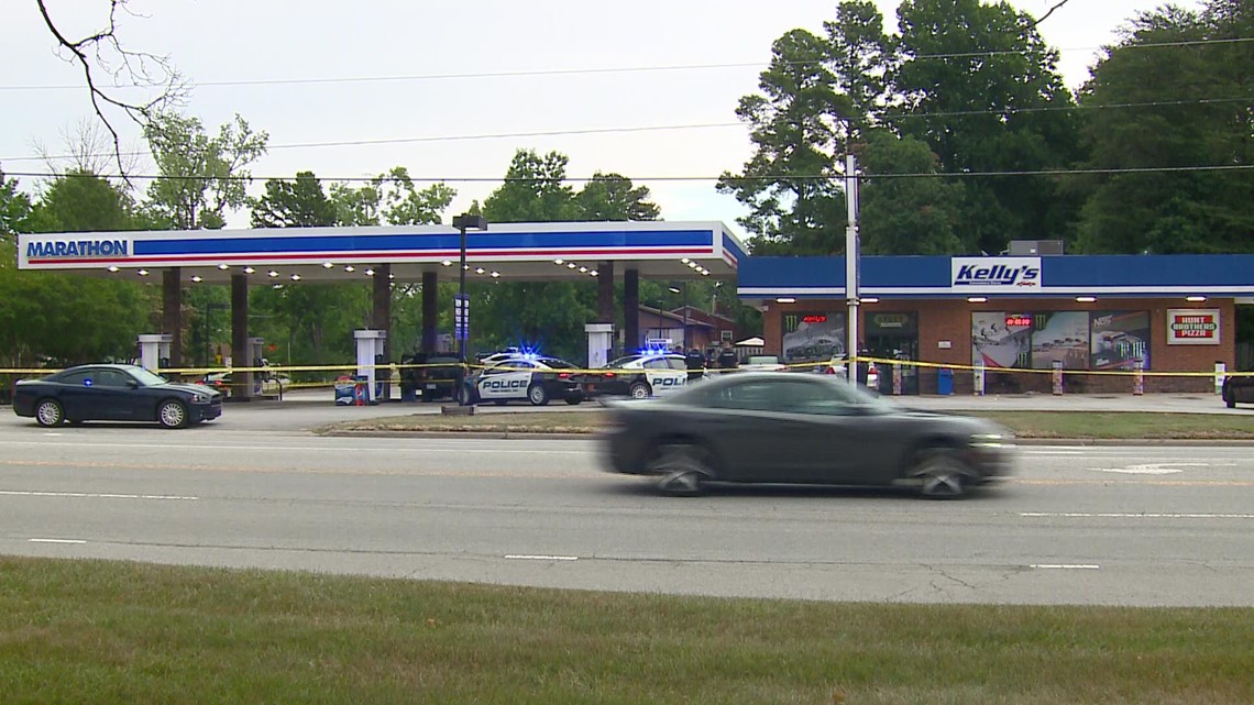 Large police presence at gas station on Eastchester Drive in High Point
