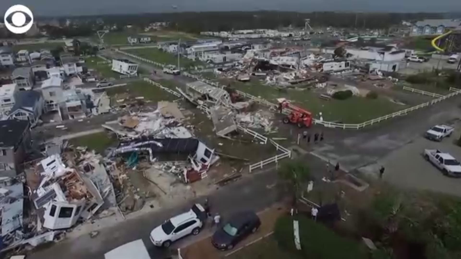 RAW DRONE VIDEO Emerald Isle Tornado Damage From Dorian