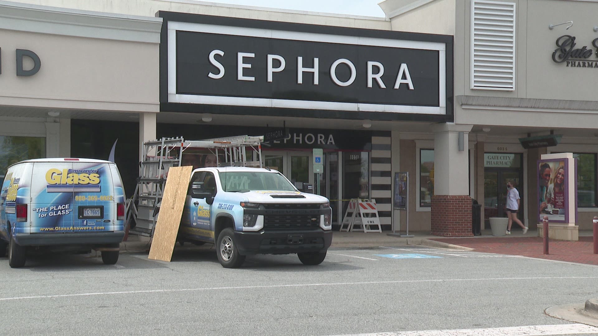 A driver crashed into the Sephora store in Greensboro at the Friendly Center.