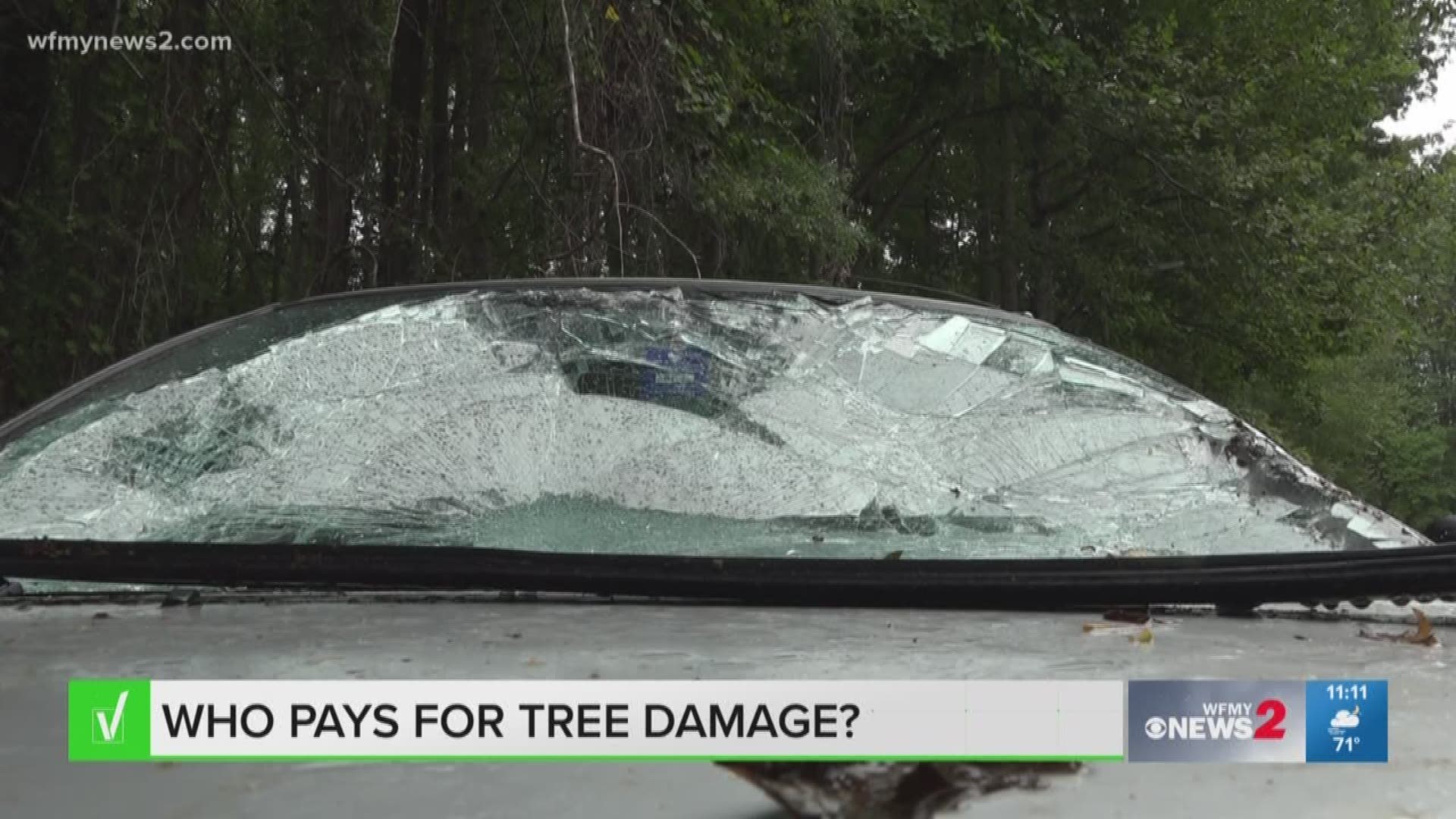 A viewer wanted to know if the damage cost would fall on the car owner or the property owner.