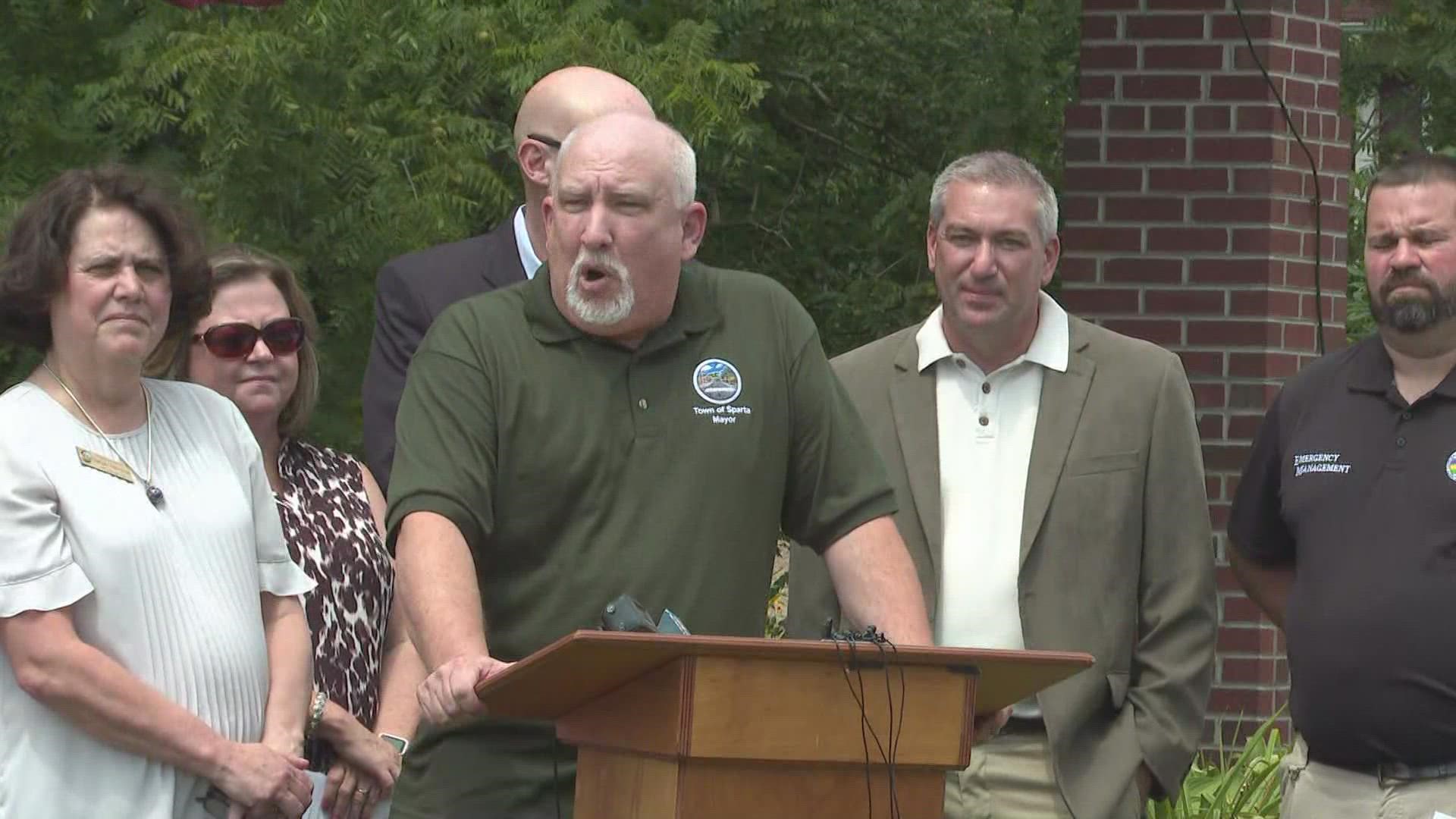 Alleghany County and Town of Sparta officials gave an update on recovery efforts on the one-year anniversary of the 5.1 magnitude earthquake.