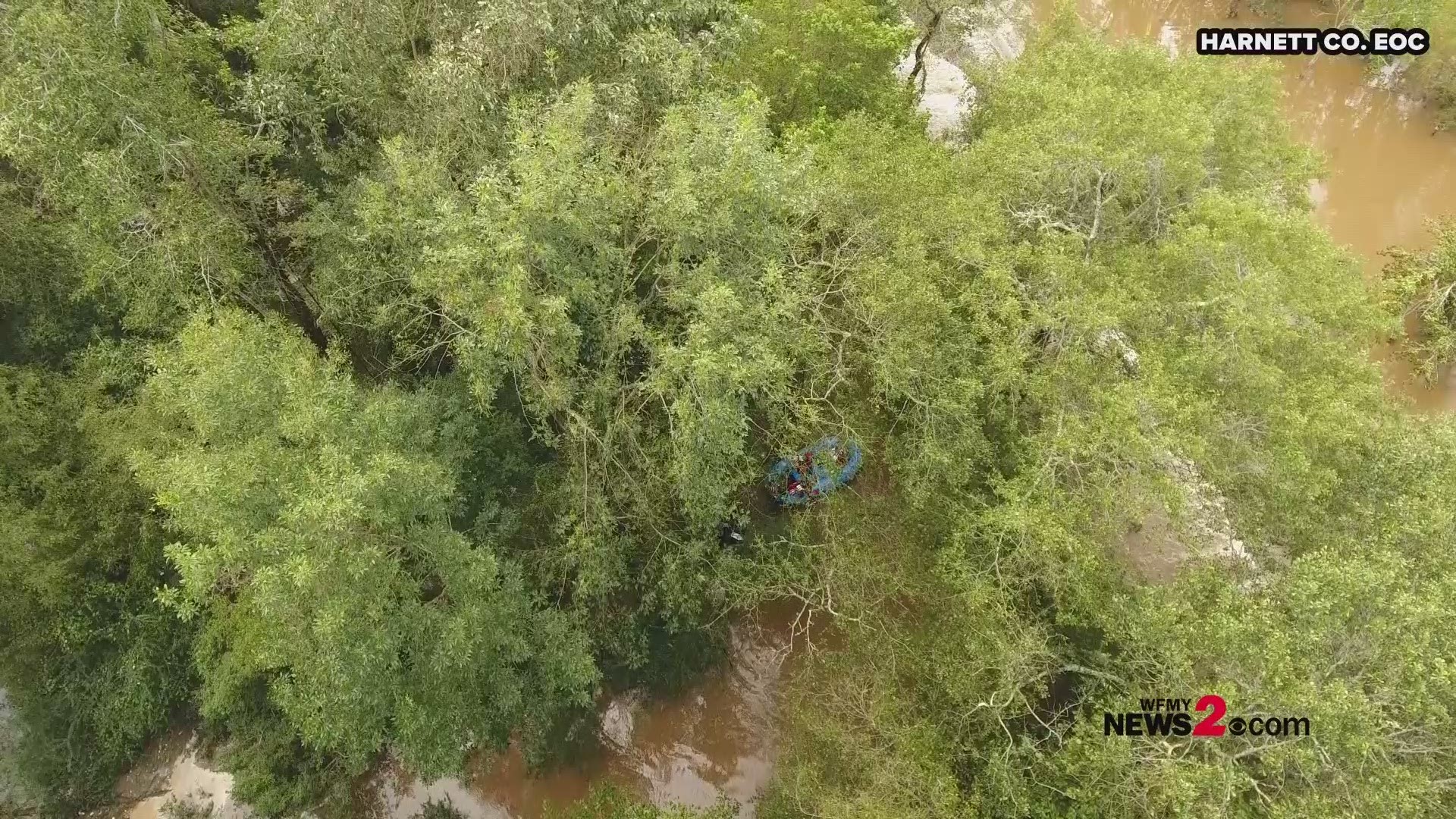 Drone video captures dramatic rescue after a driver ignored flood barriers and was swept off into the woods. Emergency crews rescued the people found on top of their vehicle. Thanks to the Davie Rescue Squad and Harnett Co. EOC for capturing the rescue.
