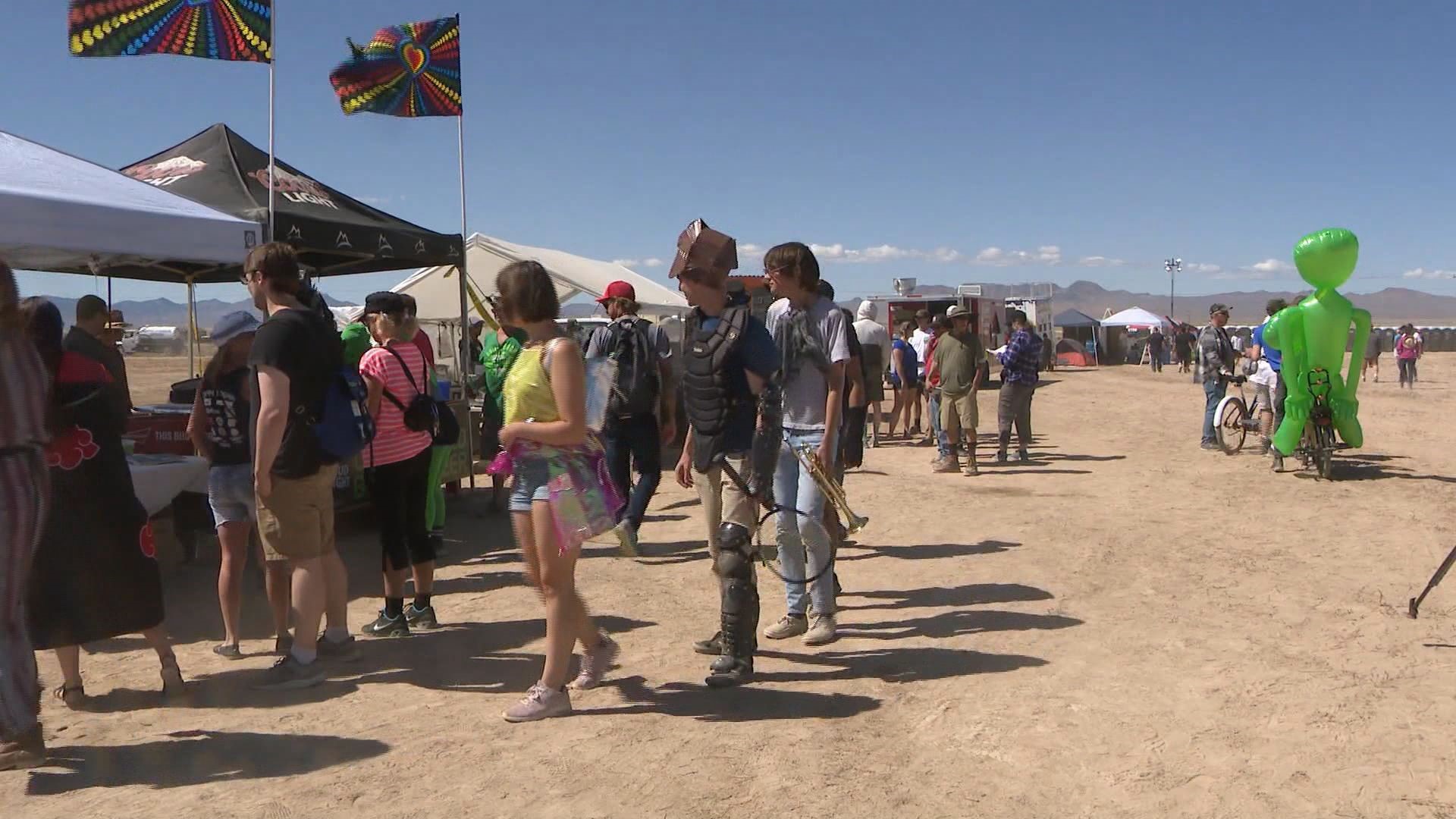 It started as a joke on Facebook. But thousands literally showed up at Area 51 for a party