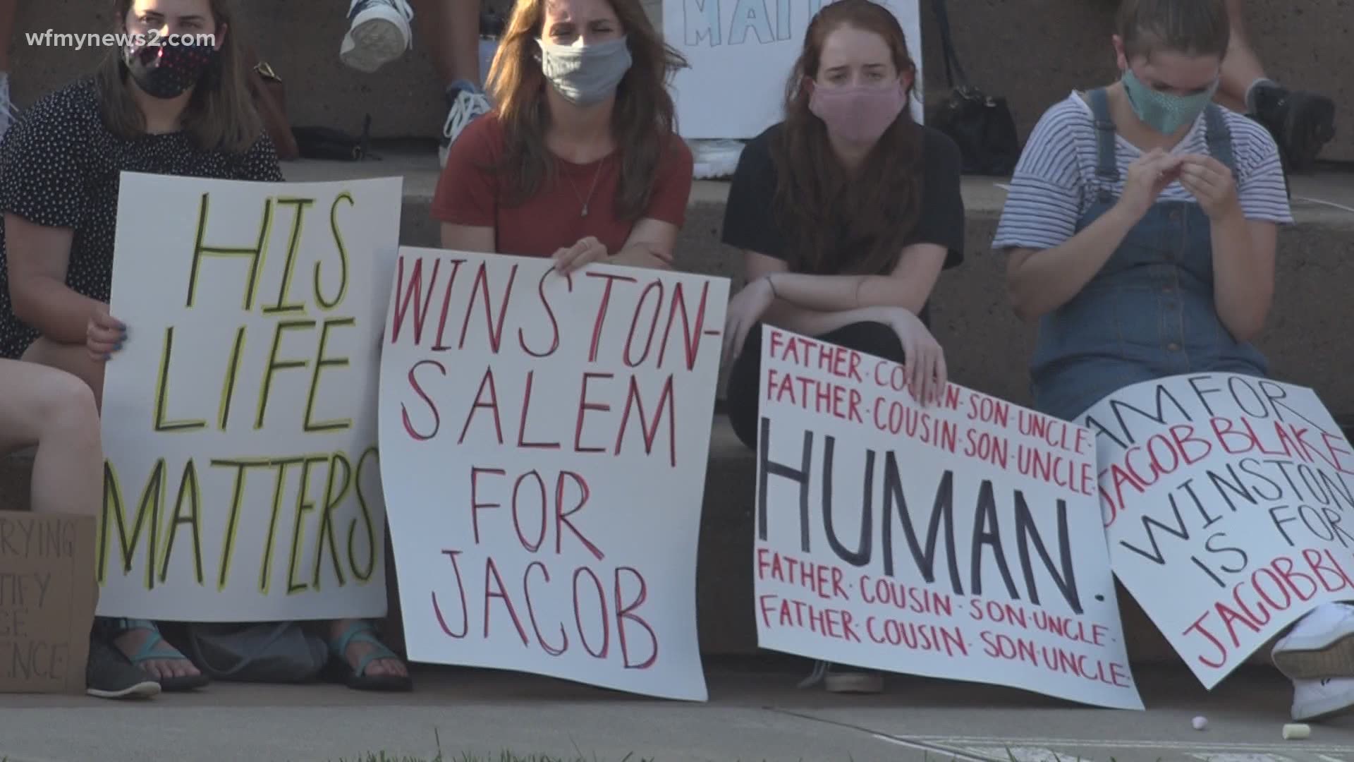 Dozens showed up at Winston Square Park for peaceful demonstration, standing in solidarity with Jacob Blake.