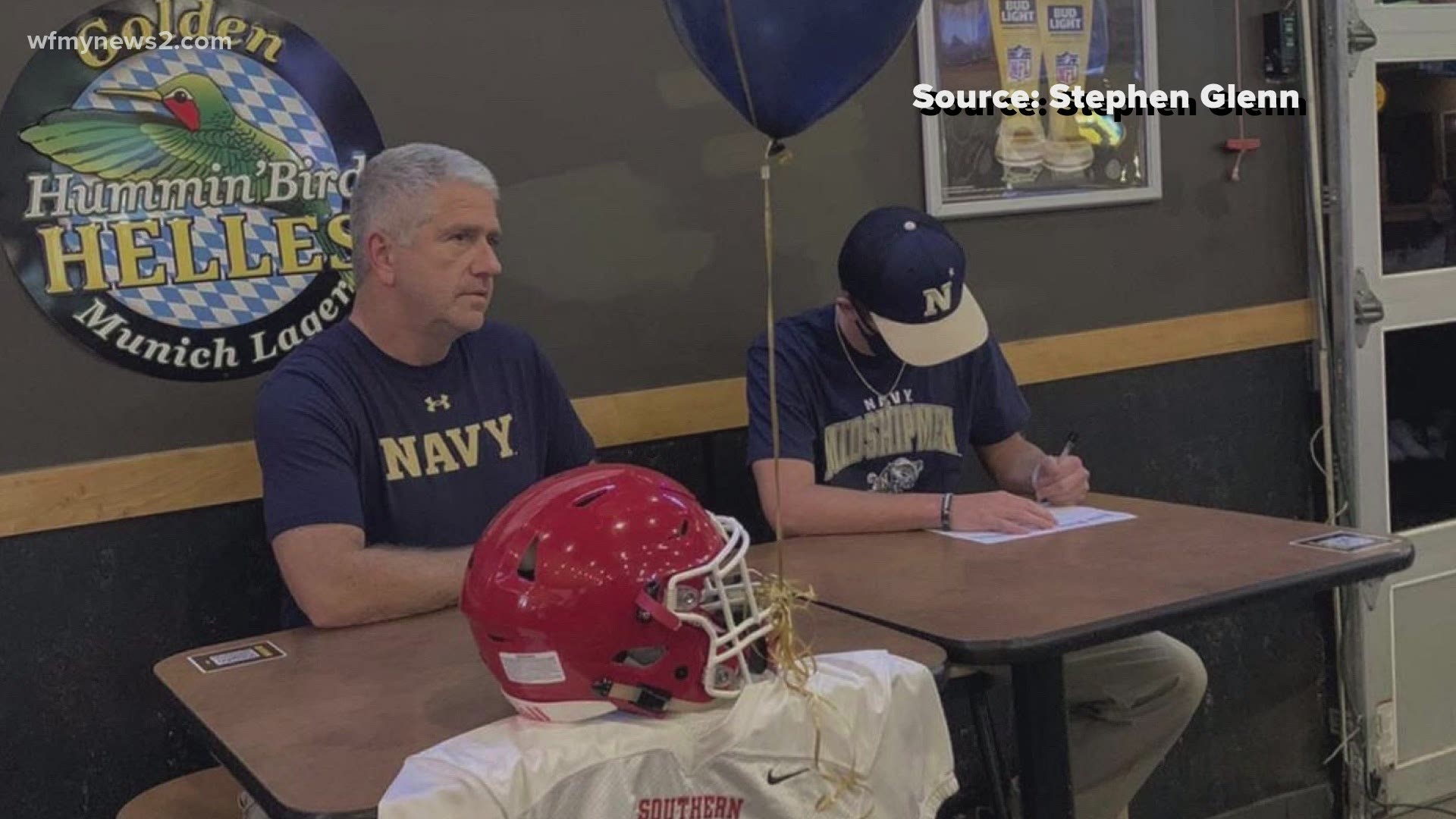Southern Alamance kicker Stephen Glenn signed to play college football for Navy.