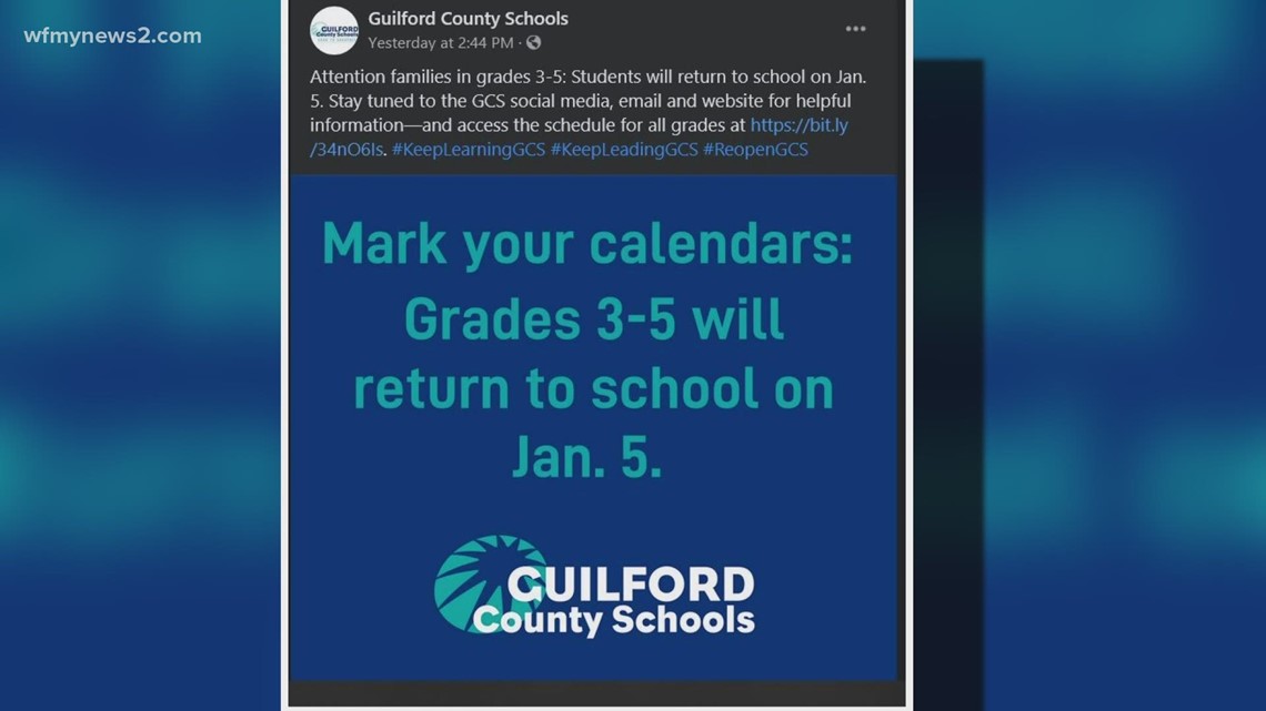 Guilford County Schools grades 35 back to class next week