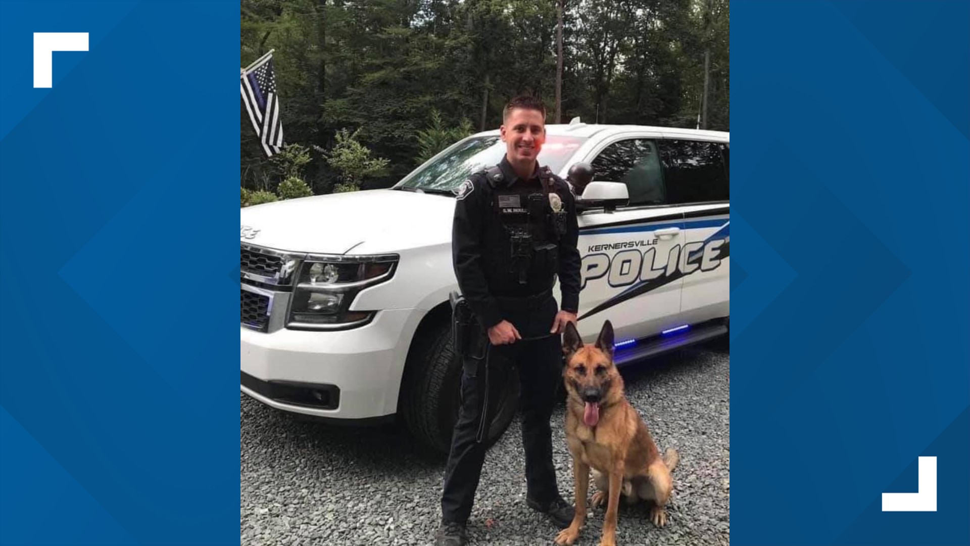 Suspect shot Kernersville police officer with his own gun