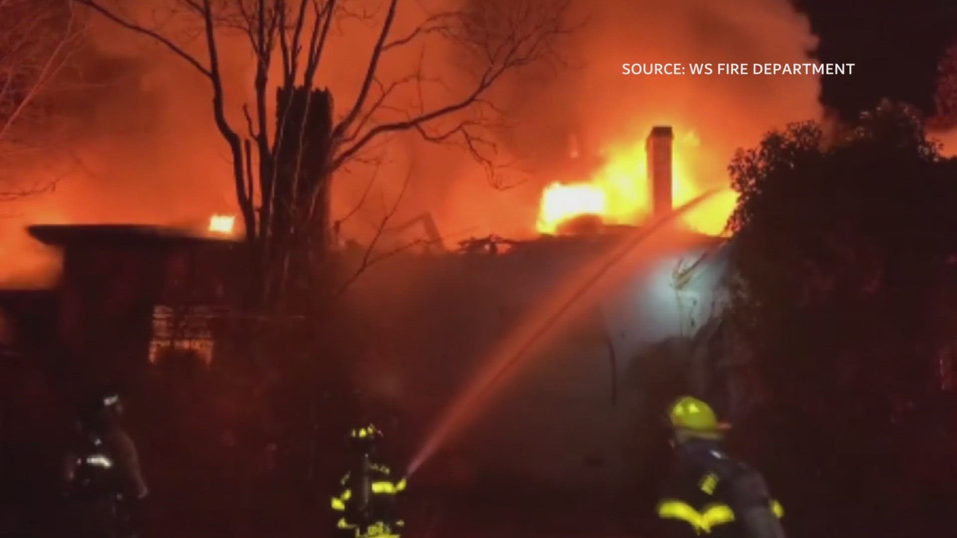 Winston-Salem police said the fire started in a vacant home and then spread to nearby woods.