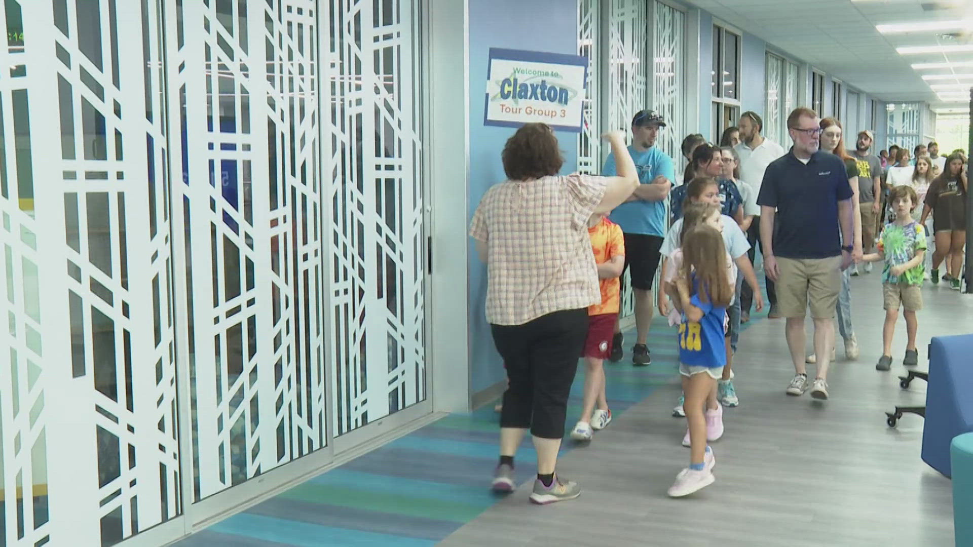 A tour of the new Claxton Elementary School building and features.