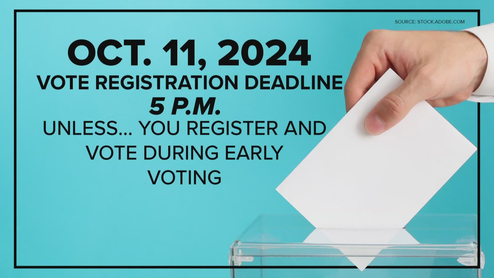 The last day to register to vote in NC is Friday, Oct. 11 by 5 p.m.