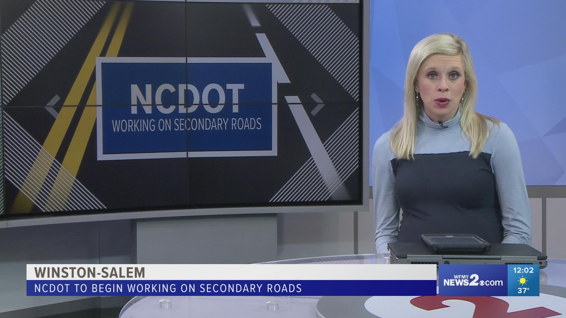 NCDOT crews say it will still take a few days to clear all the secondary roads after this weekend's storm left streets icy.