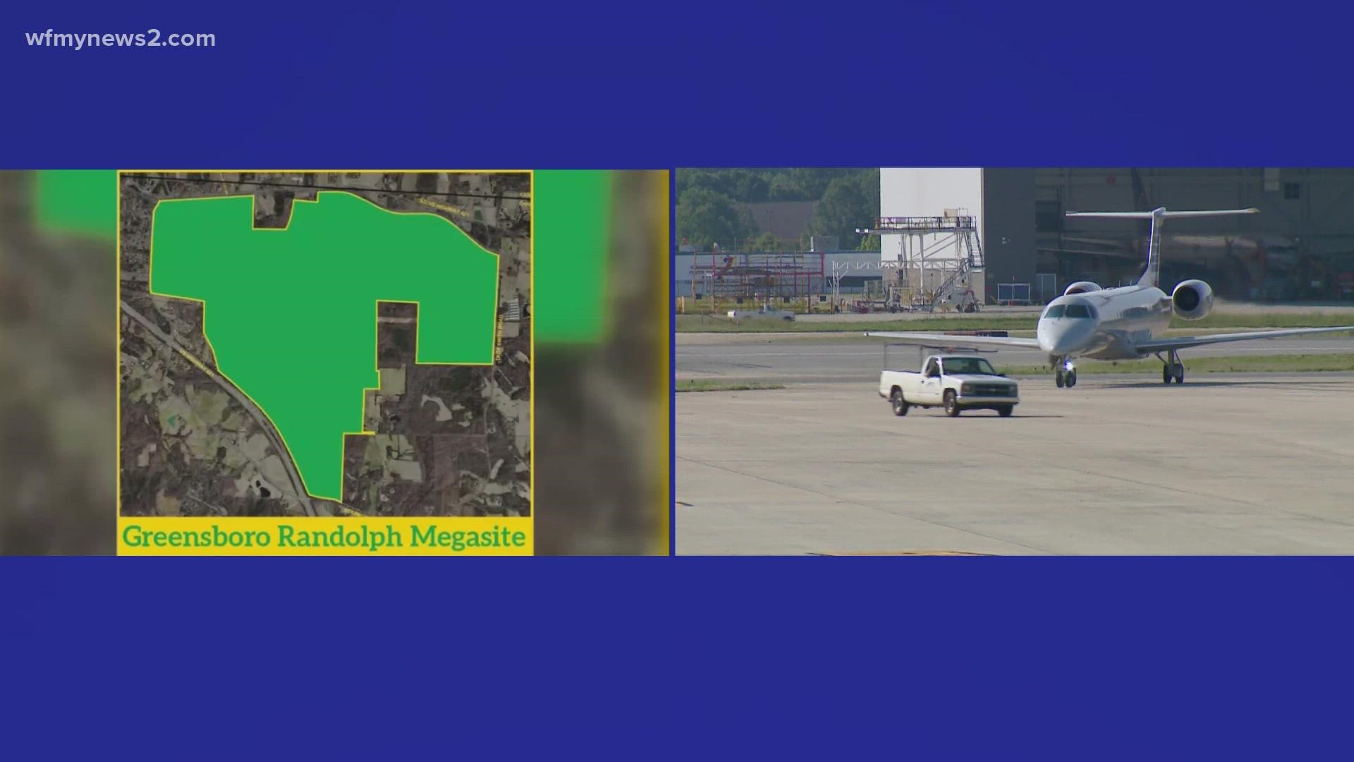 Projects at a Greensboro-Randolph County Megasite and Piedmont Triad International airport could create more than 3,500 jobs.