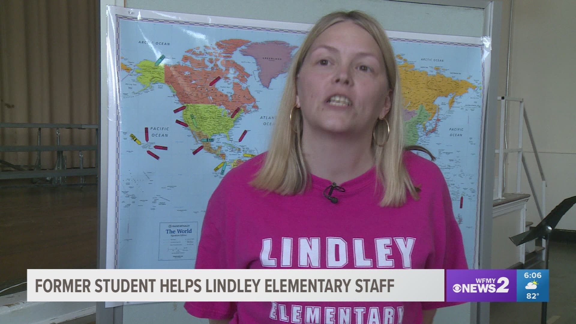 Former Student Helps Lindley Elementary Staff
