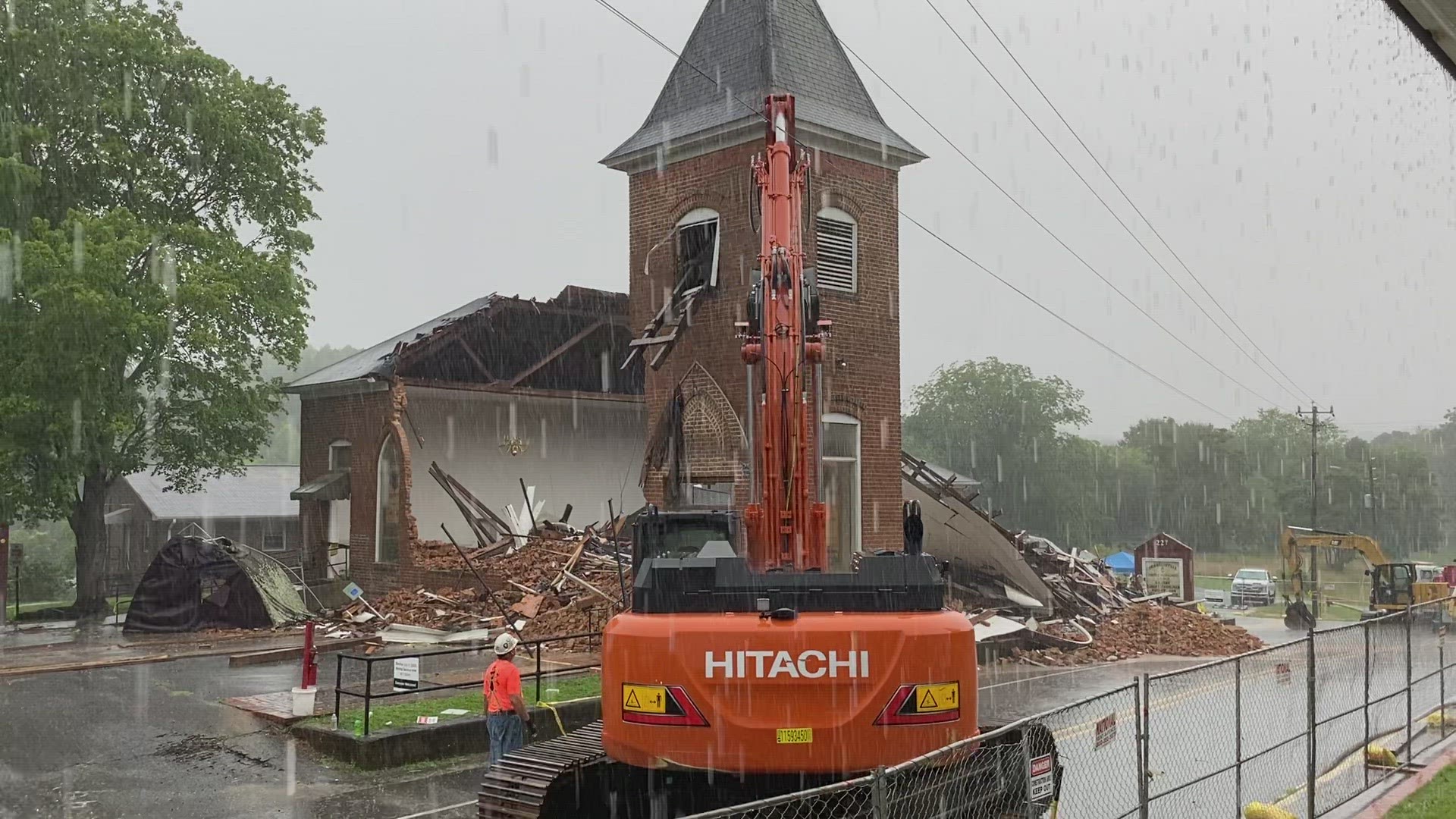 Franklinville United Methodist Church's bell tower was demolished.