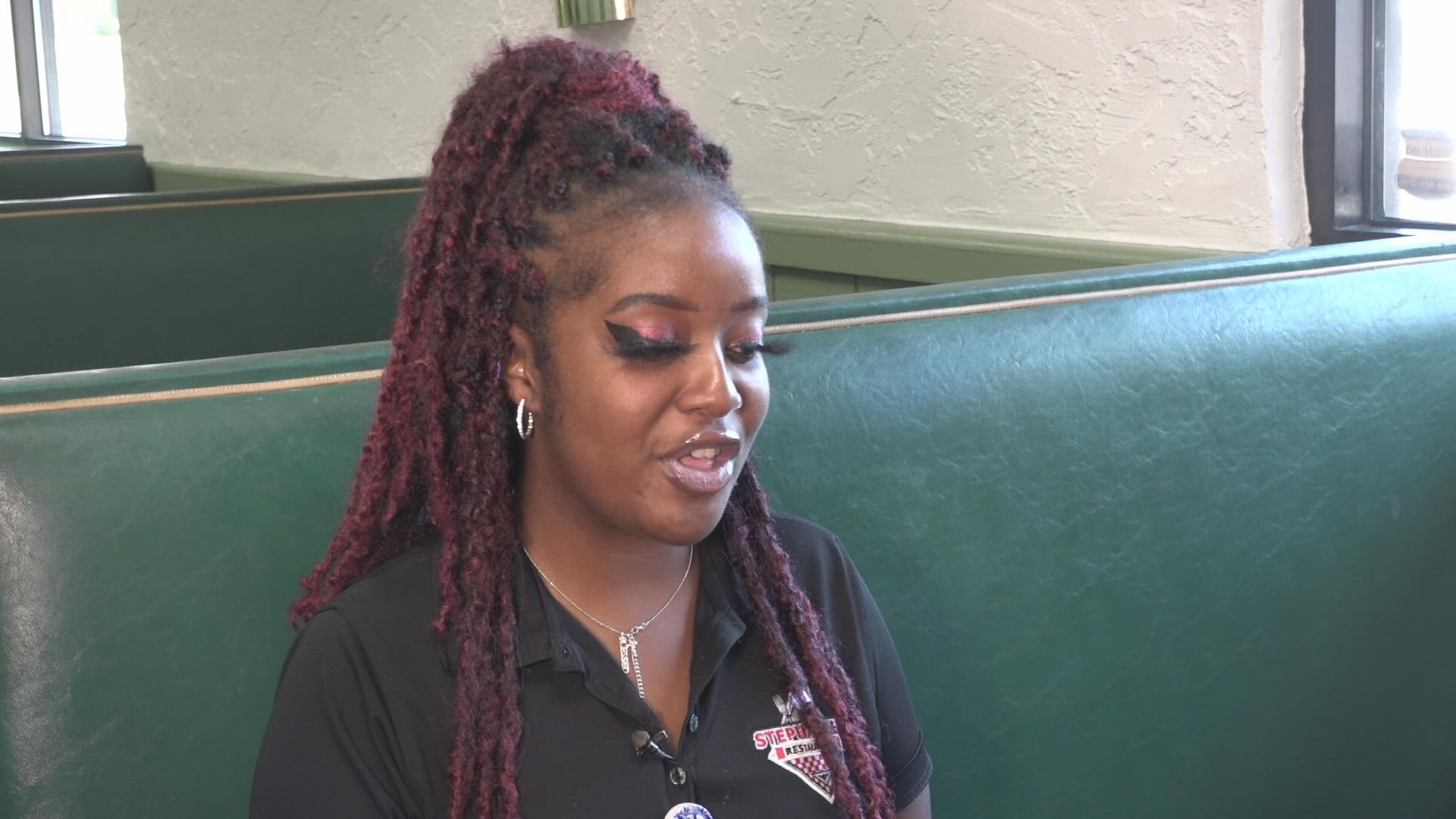 Najmah Monroe didn't know who her customer was while waiting tables at Stephanie's in Greensboro. It turned out to be former NFL wide receiver Chad Johnson.