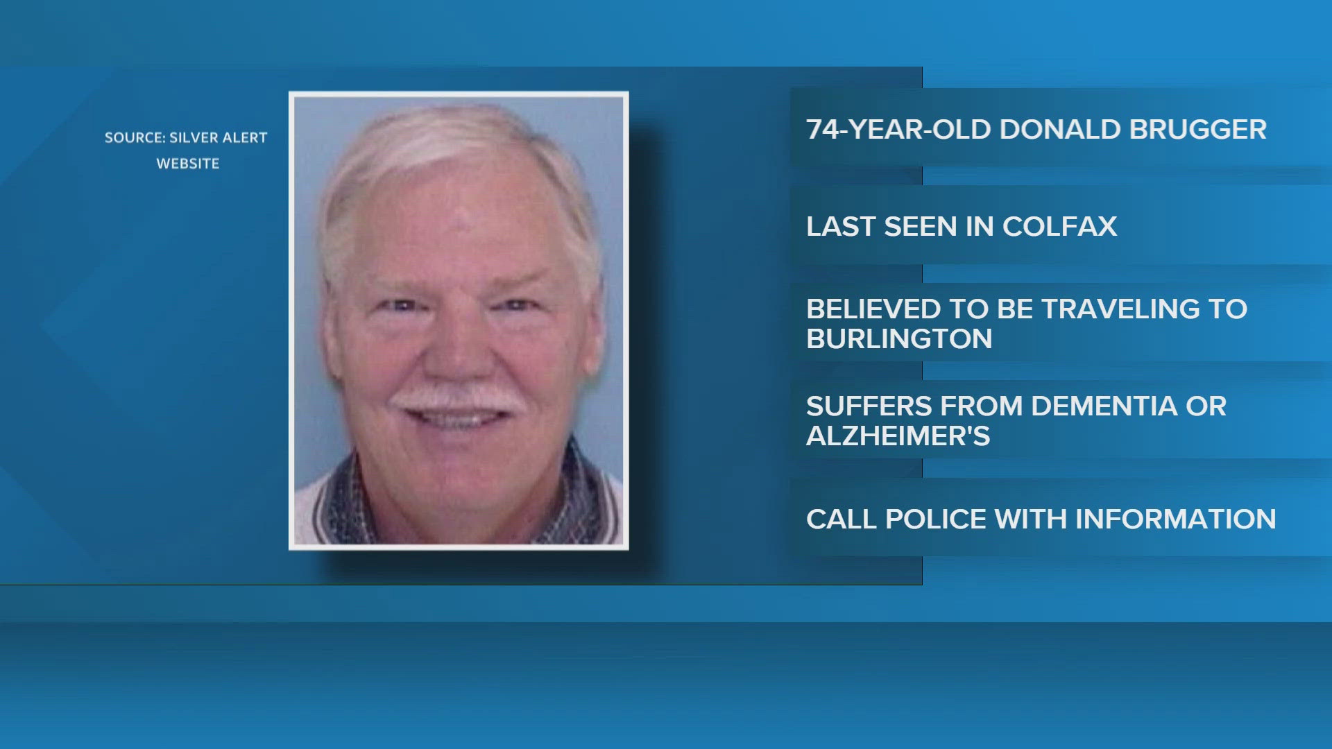 Silver Alert issued for missing 74-year-old man last seen in Colfax ...