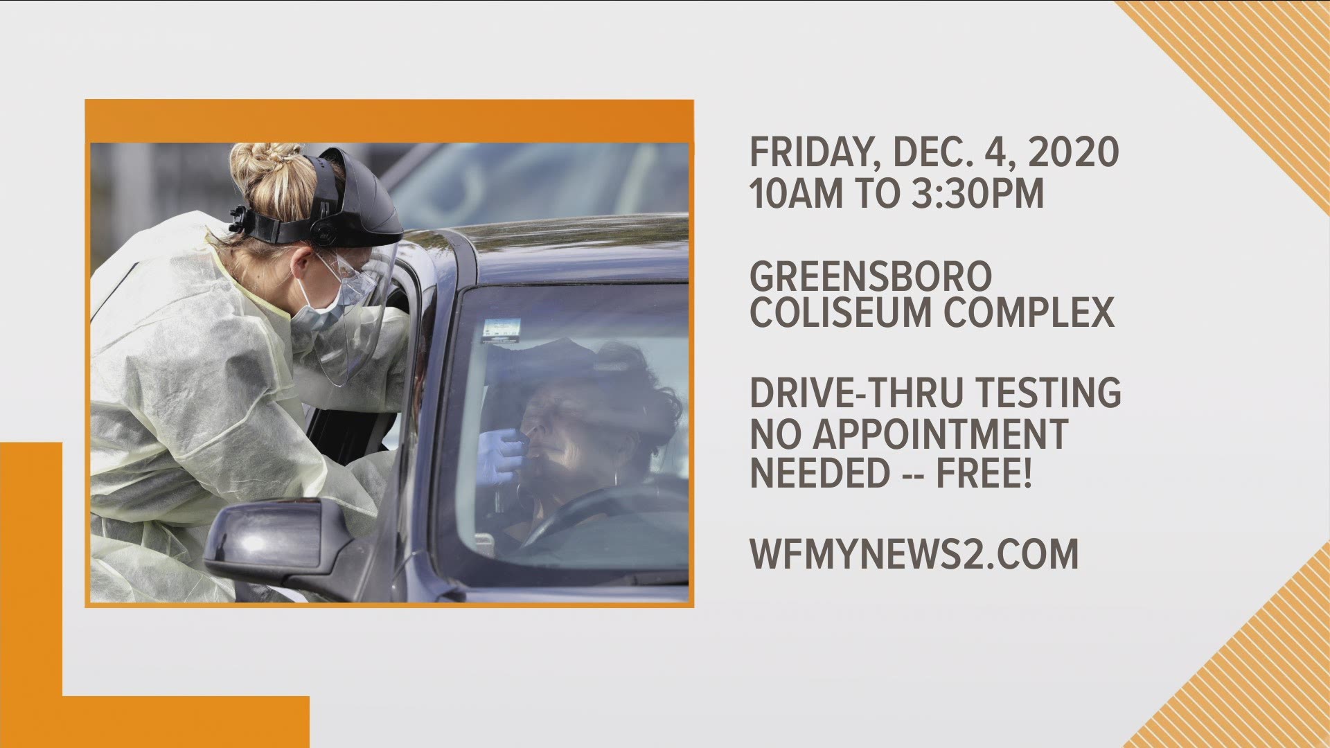 Following stern travel warnings for Thanksgiving, Guilford County Emergency Management and Cone Health will hold a free COVID-19 community-testing event.