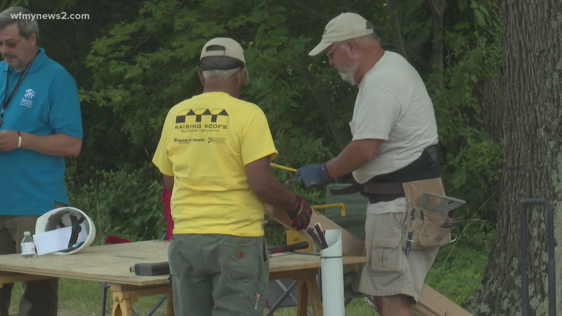The group of volunteers is one of the driving forces on Habitat for Humanity builds.