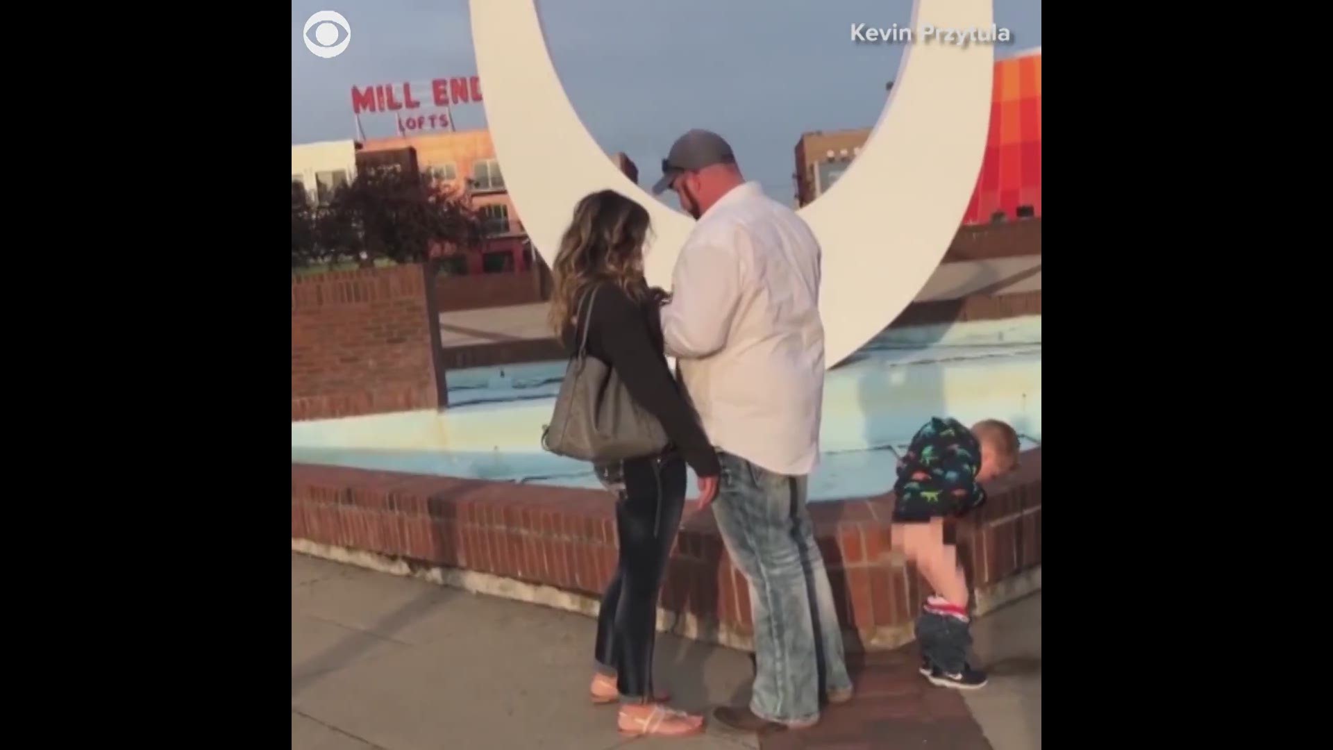 Just after Kevin Przytula dropped to his knee to propose to girlfriend, her son -- Owen -- dropped his pants and starts beeing