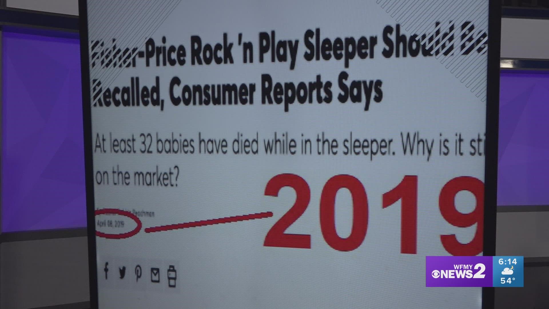 The Fisher Price rock and play incline sleepers are no longer on store shelves, but an estimated four million of them are being used in homes.