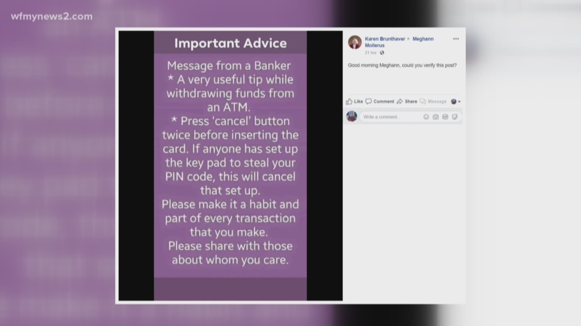 You ask; we VERIFY. A viral post claims pressing cancel twice before using an ATM protects you against schemers. Is it true?