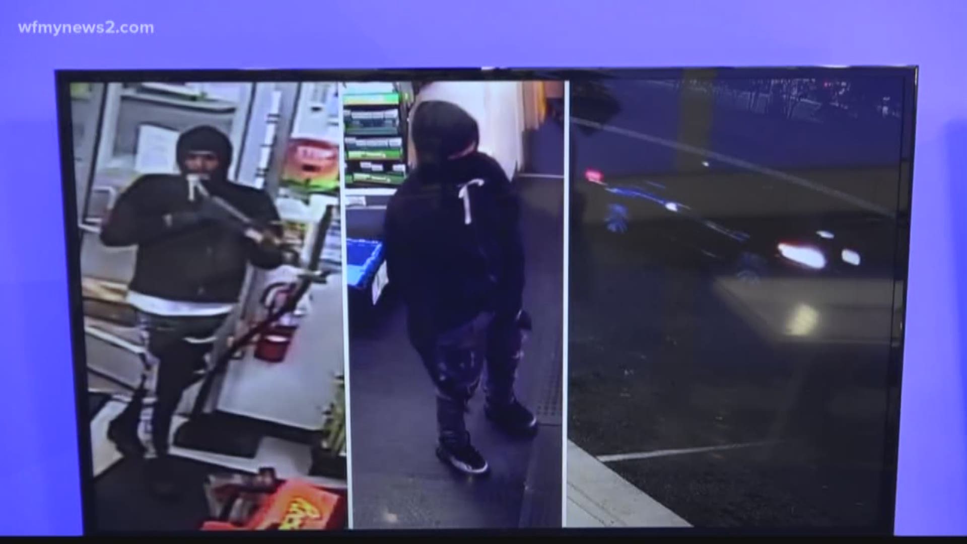 Deputies say 2 suspects entered the store and shot the son earlier this week.