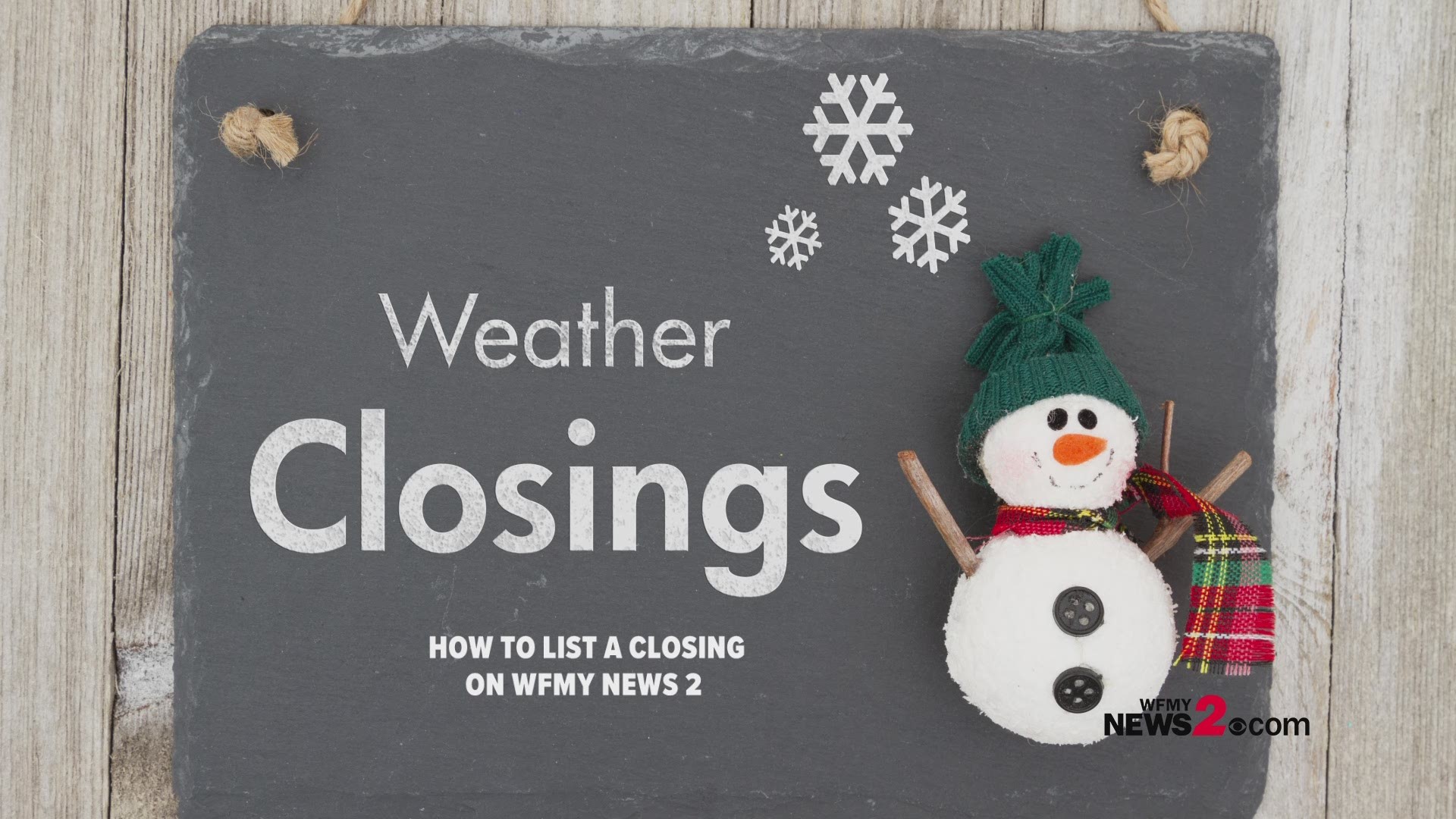 Here's what you need to know in order to get a snow code for a closing to appear on WFMY News 2's closing lists.