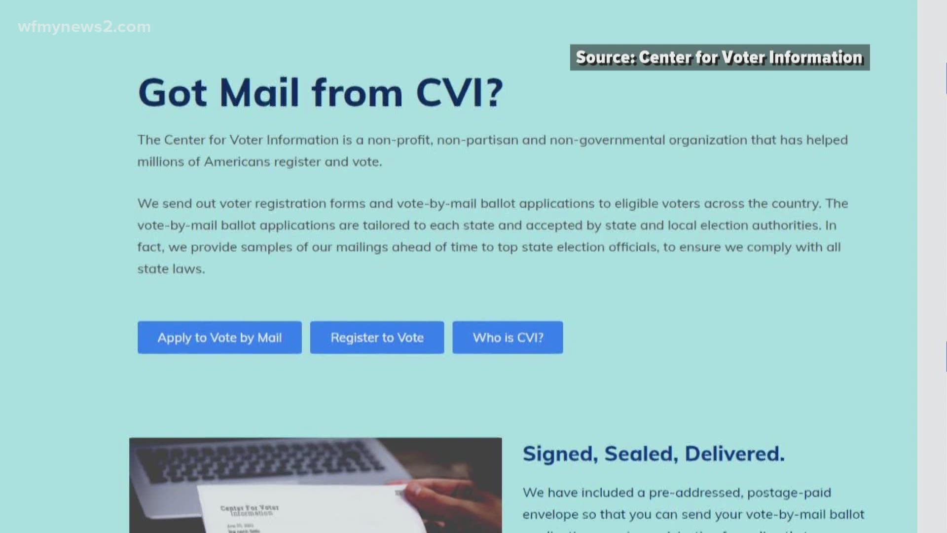 The Centers for Voter Information is sending certain registered voters pre-paid postage with absentee ballot applications.