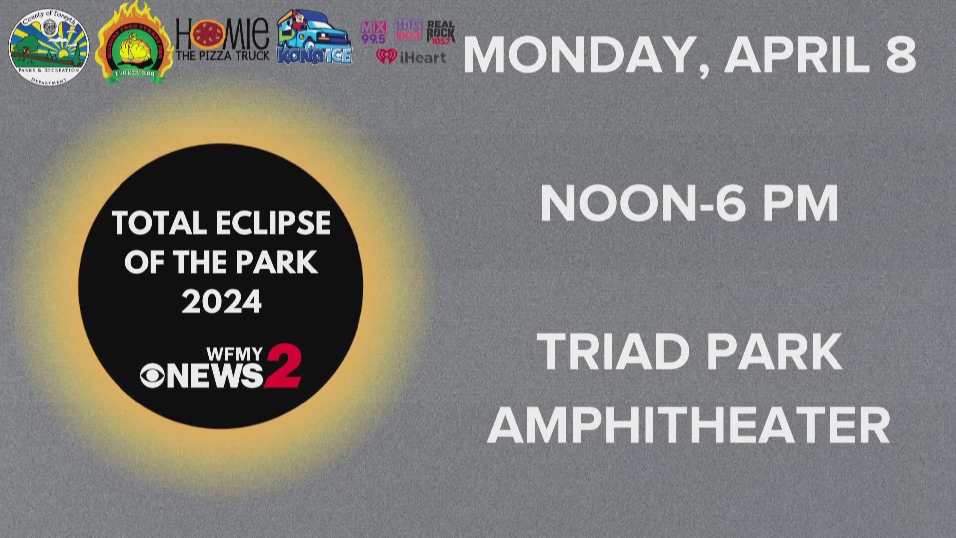 Join WFMY News 2 to experience the eclipse today at the Triad Park Amphitheatre in Kernersville.