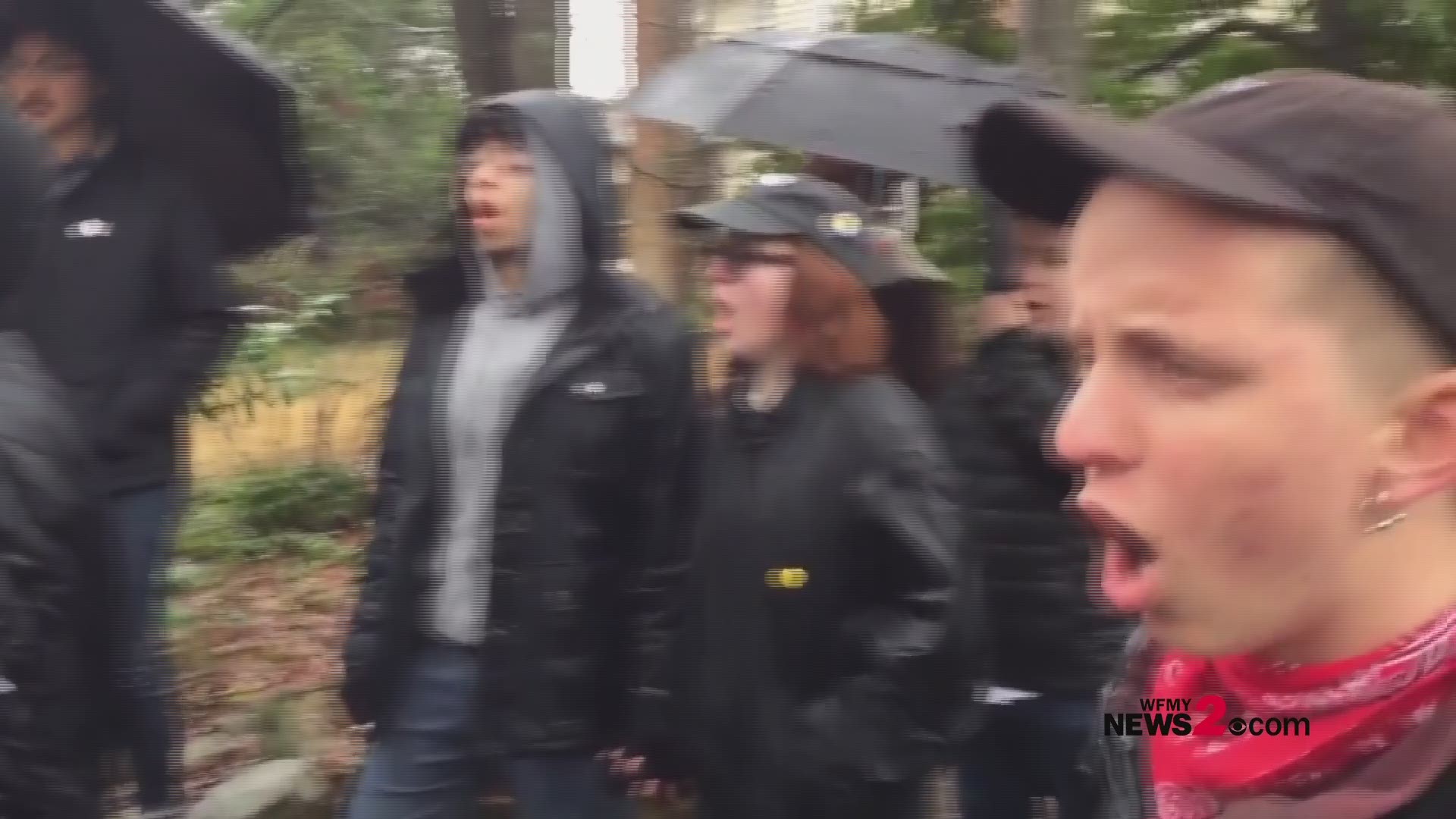 Silent Sam opponents and supporters protested on the campus of UNC-Chapel Hill Saturday, February 23.