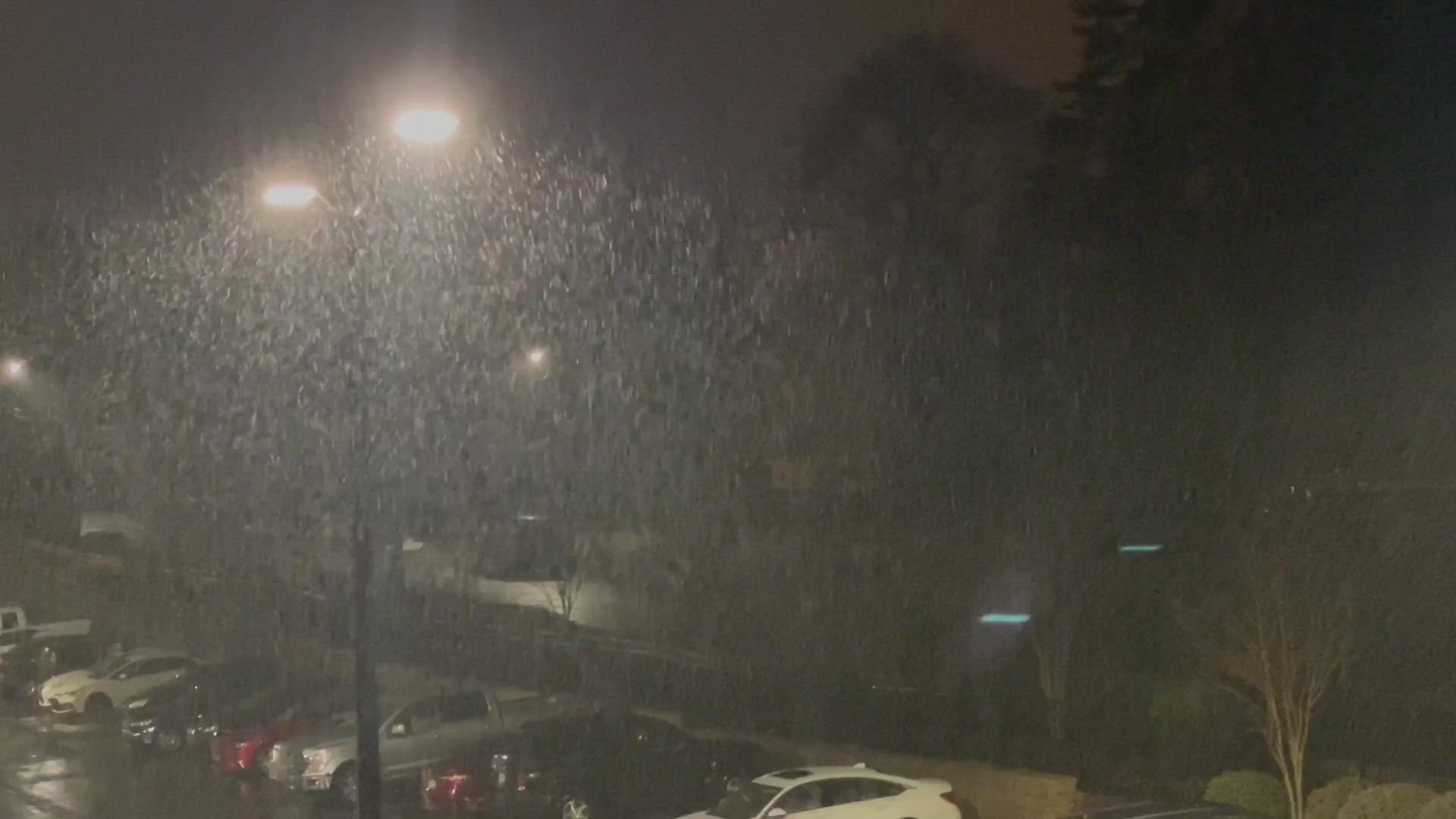 WFMY's Christian Morgan shared this video of snowfall in Greensboro.