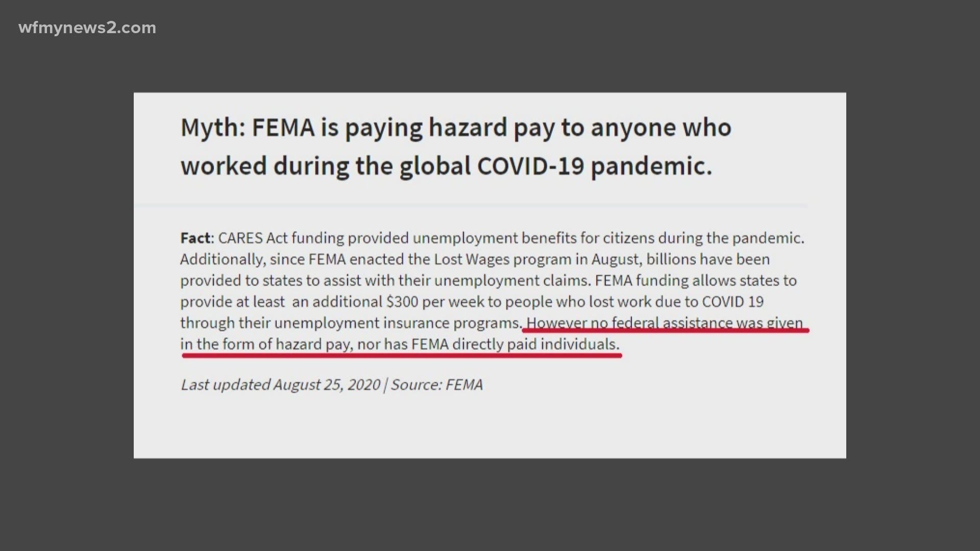 Fake FEMA post about COVID or hazard pay for employees
