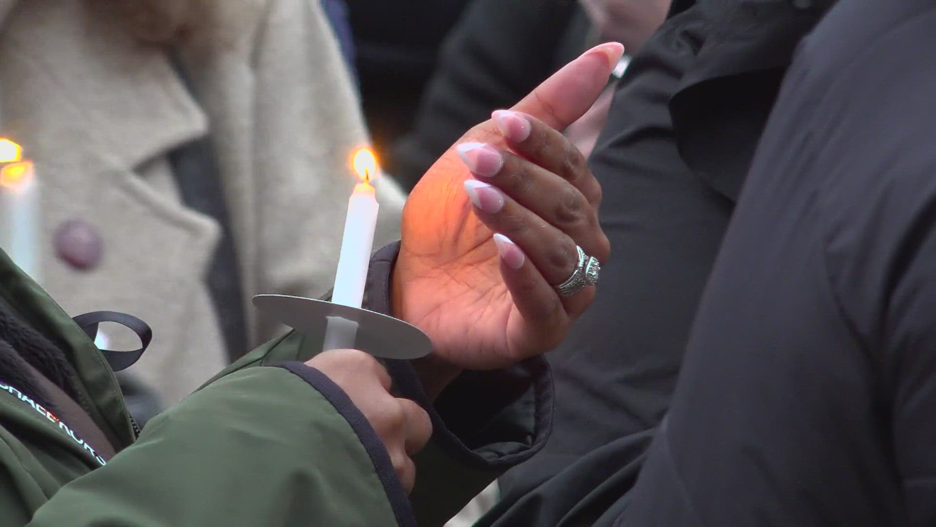 People packed Phil McDonald Plaza to pay their respects to the fallen officer.