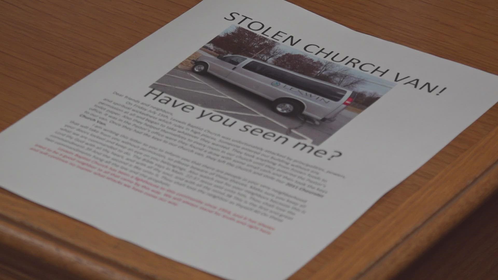 Pastors at Lexwin Baptist Church in Winston-Salem are heartbroken after someone stole their van.