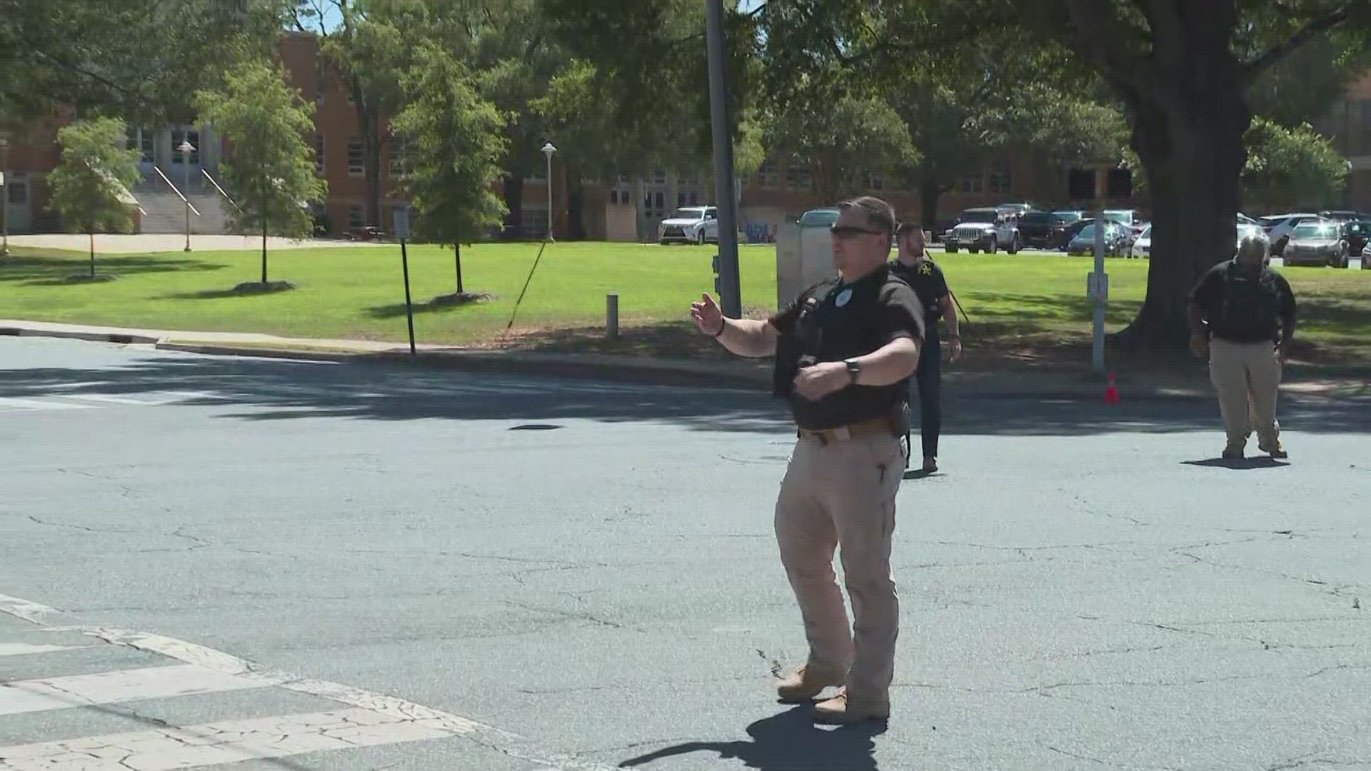 Asheboro High School was evacuated after a bomb threat was reported. Eight other schools in the district are sheltering in place.