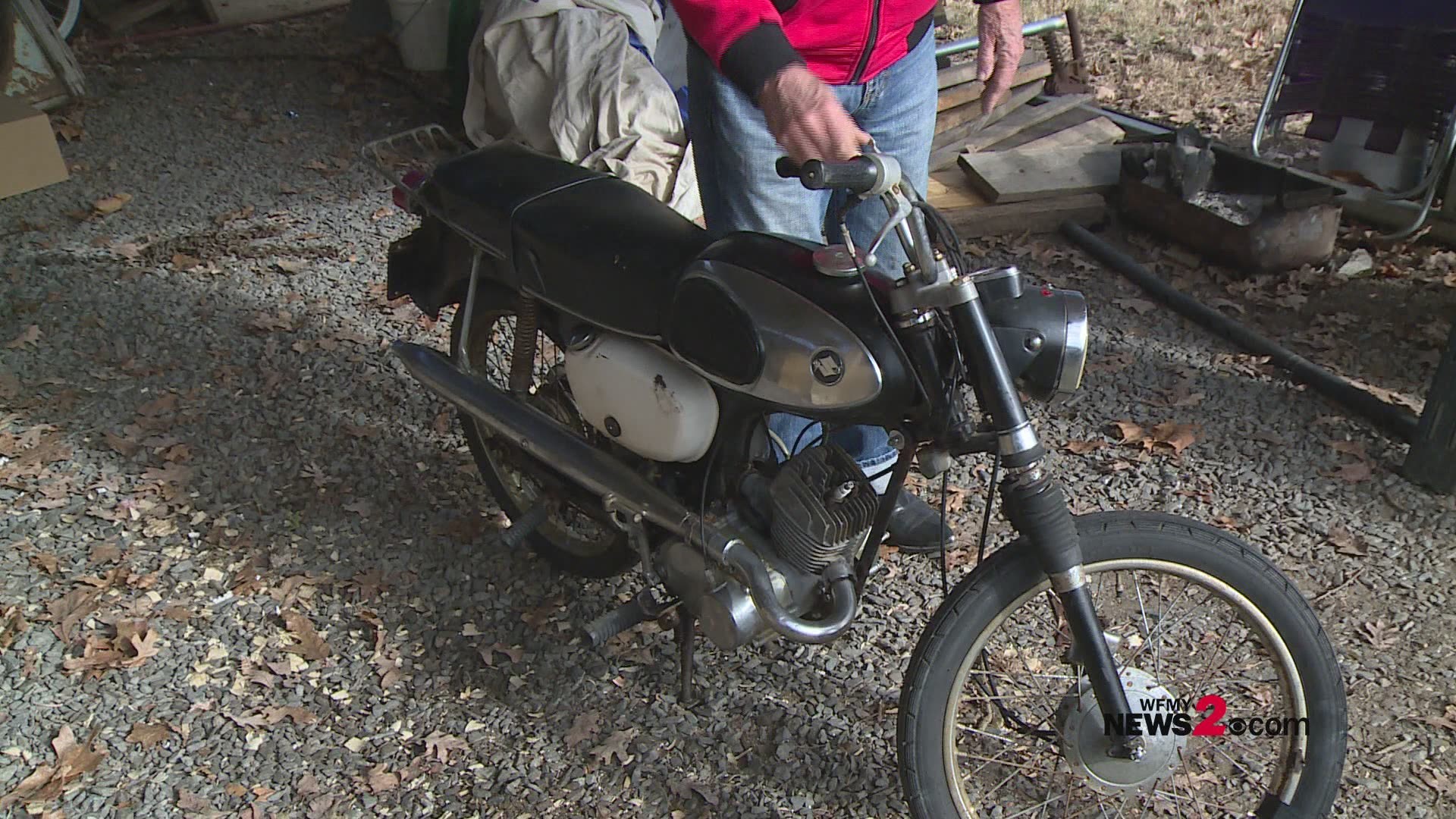After nearly 50 years Steve Suggs' family reunites him with the motorcycle he had in the military. Suggs said he was speechless after seeing his Christmas Gift.