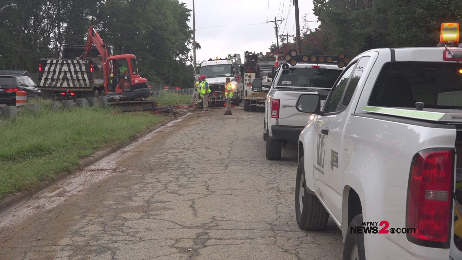 The City of Greensboro says nine customers are without water while the leak is being repaired near Textile Drive.