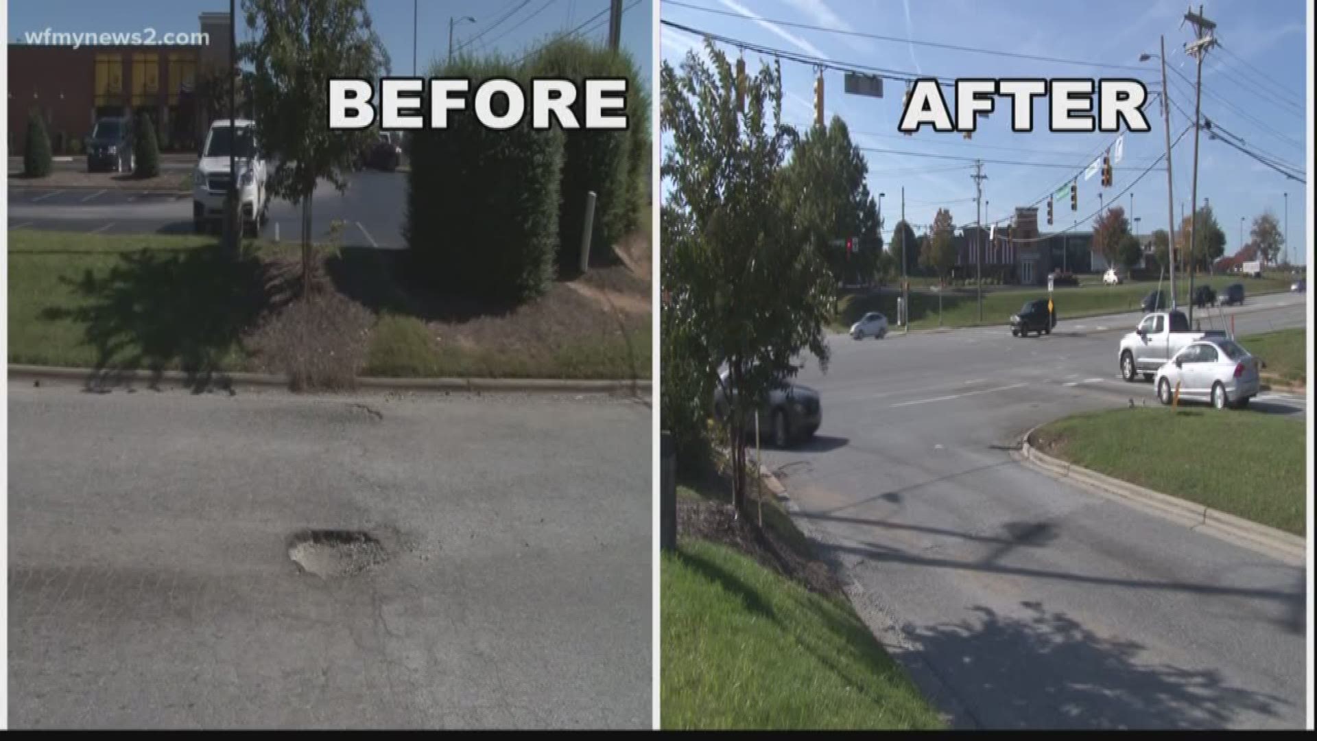These potholes are practically multiplying in one section of Greensboro.